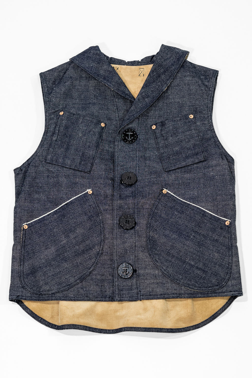 Mister Freedom Signal Vest Type II - 11oz "Okinawa" Selvedge Indigo Denim