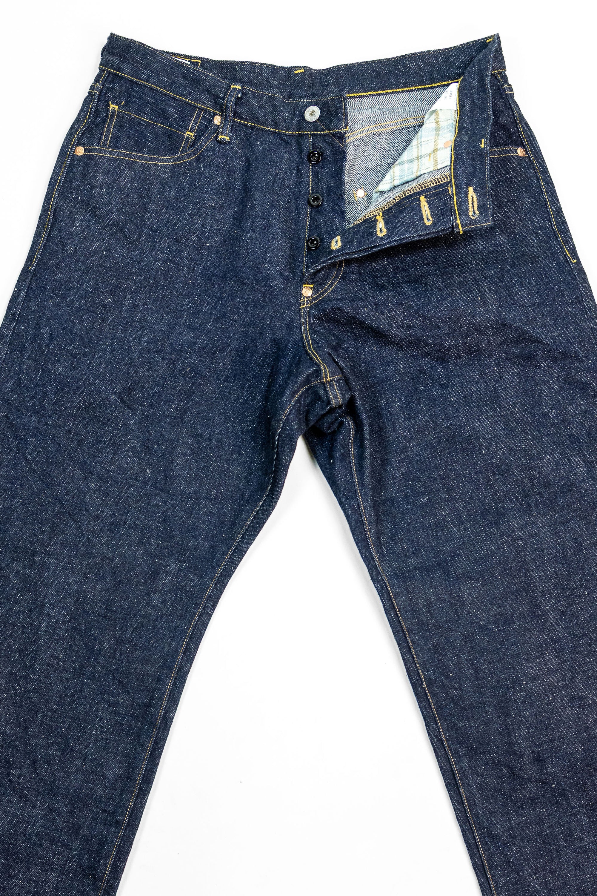 Big John M1012RC Wide Straight Green Label Wild Duck Jeans - Indigo One Wash