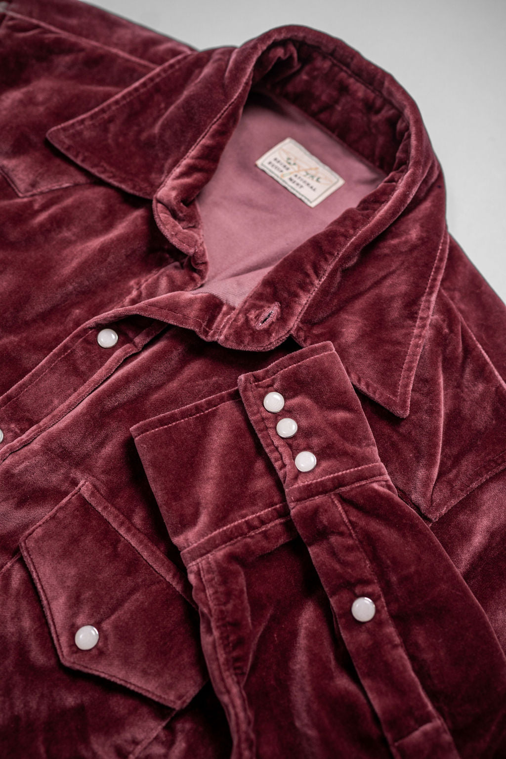 Wythe Velvet Pearlsnap Shirt - Plum