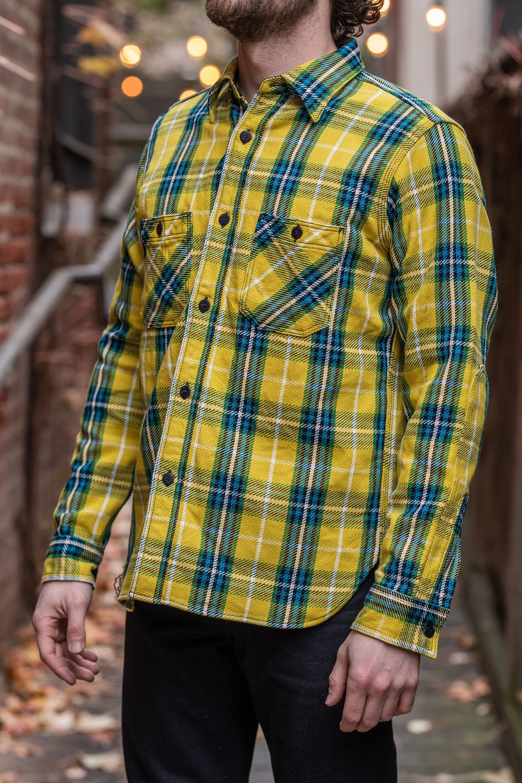 Samurai SIN24-03W Rope Dyed Flannel Shirt - Yellow