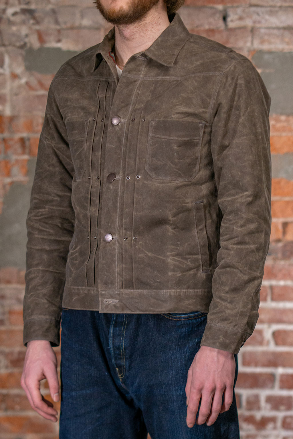 Freenote Cloth Riders Jacket Waxed Canvas - Oak