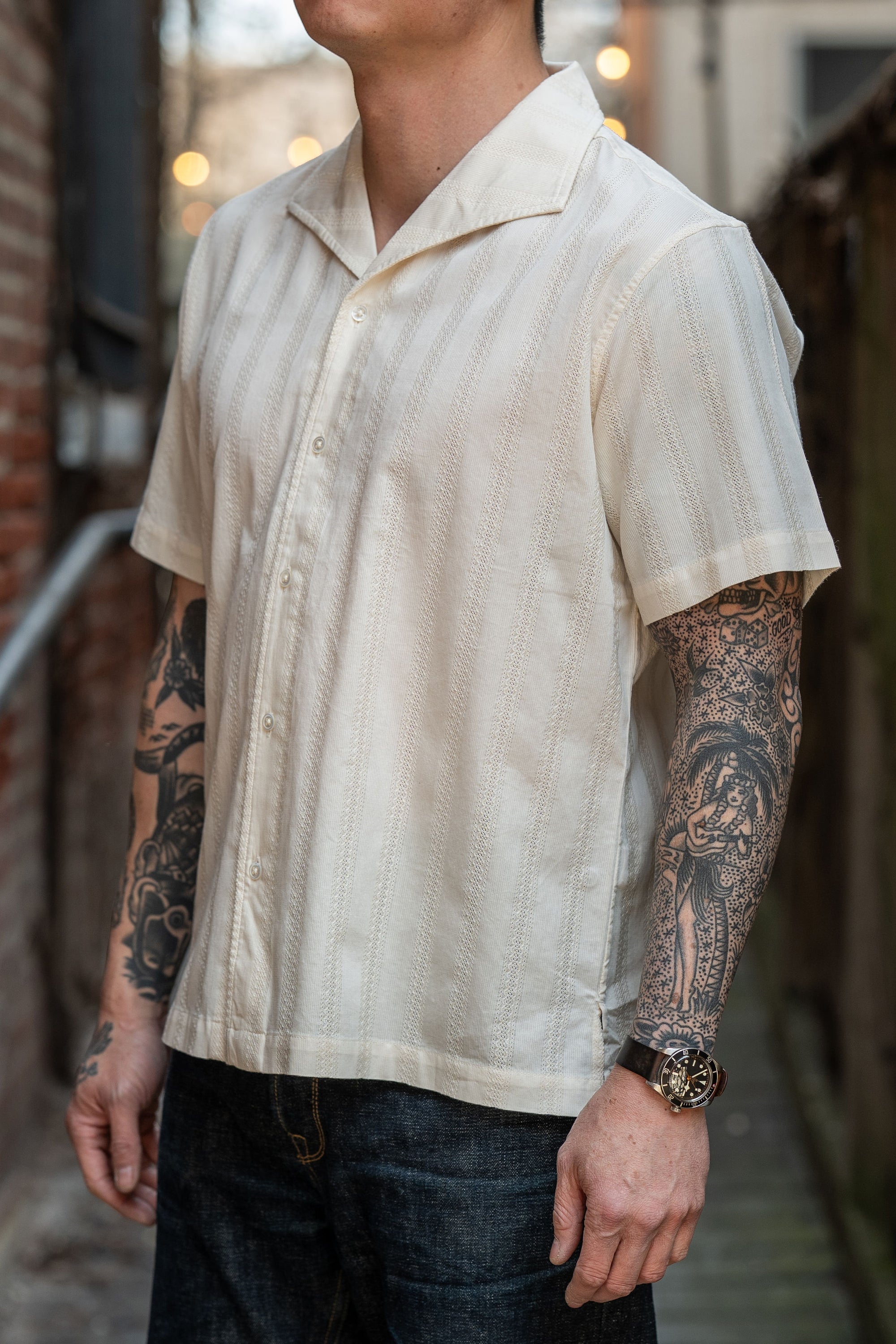 3sixteen Leisure Shirt - Natural Lace Weave