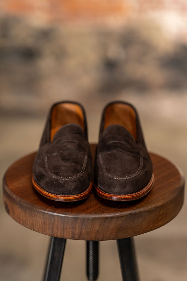 Alden 6176F Penny Loafer - Dark Chocolate Suede - Franklin & Poe