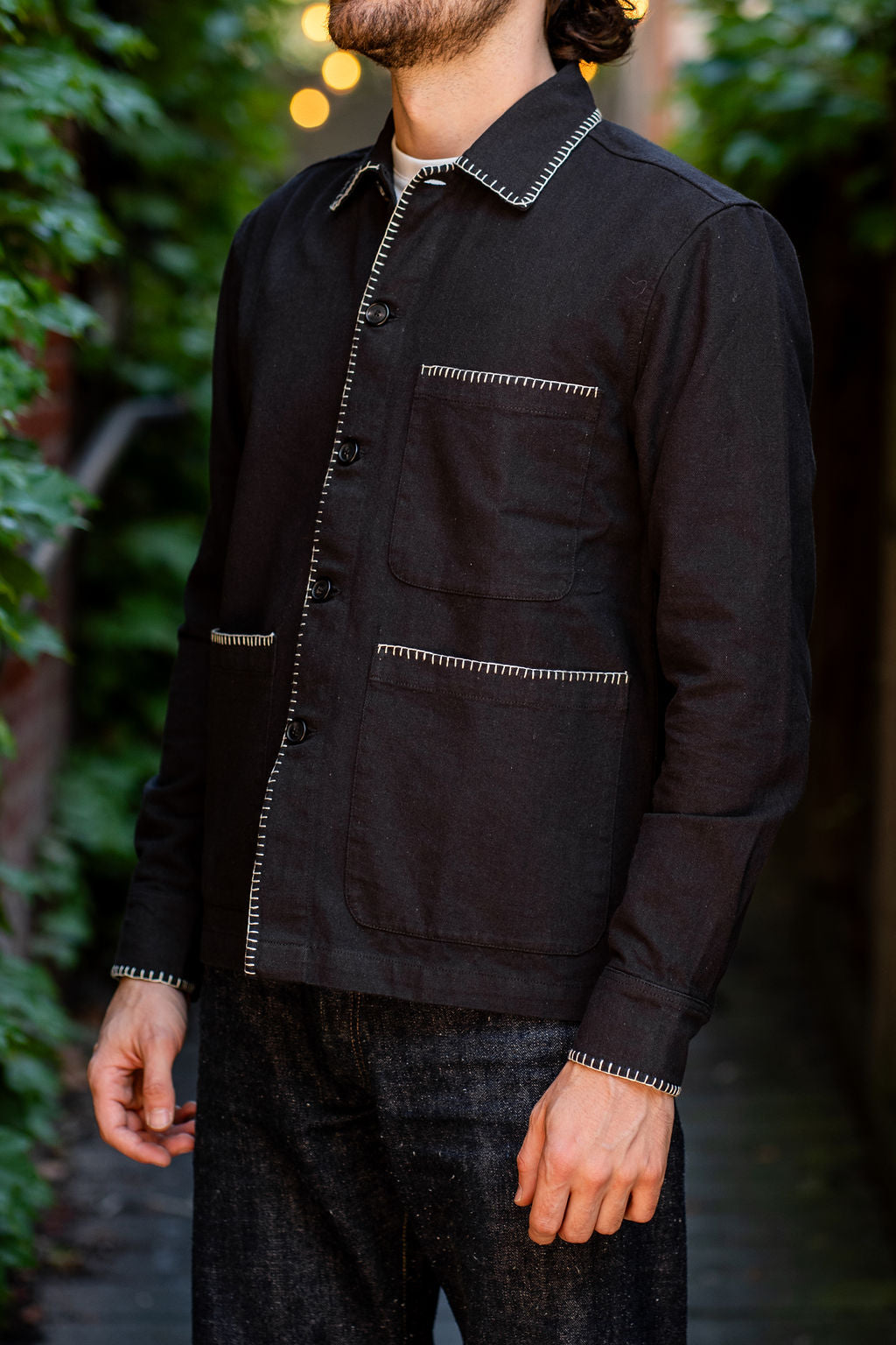 3sixteen Shop Jacket - Blanket Stitch Black Canvas