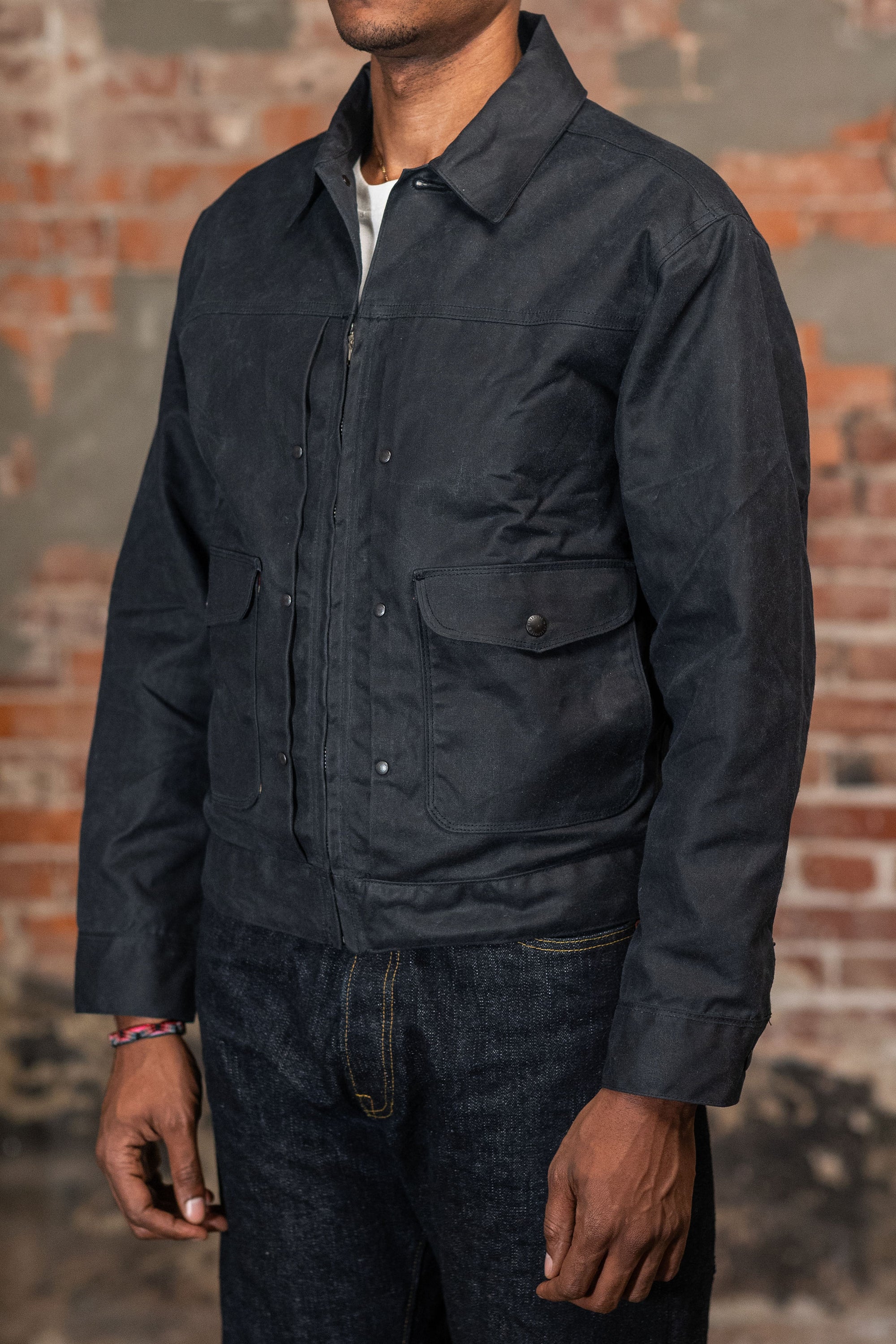 Freenote Cloth Faro Jacket Waxed Canvas - Black