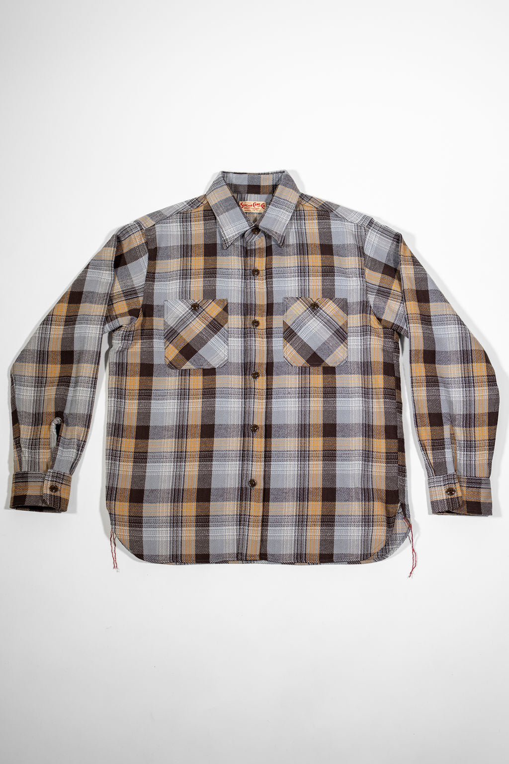 Sugar Cane Lot No. SC29562 Twill Check Work Shirt - Gray