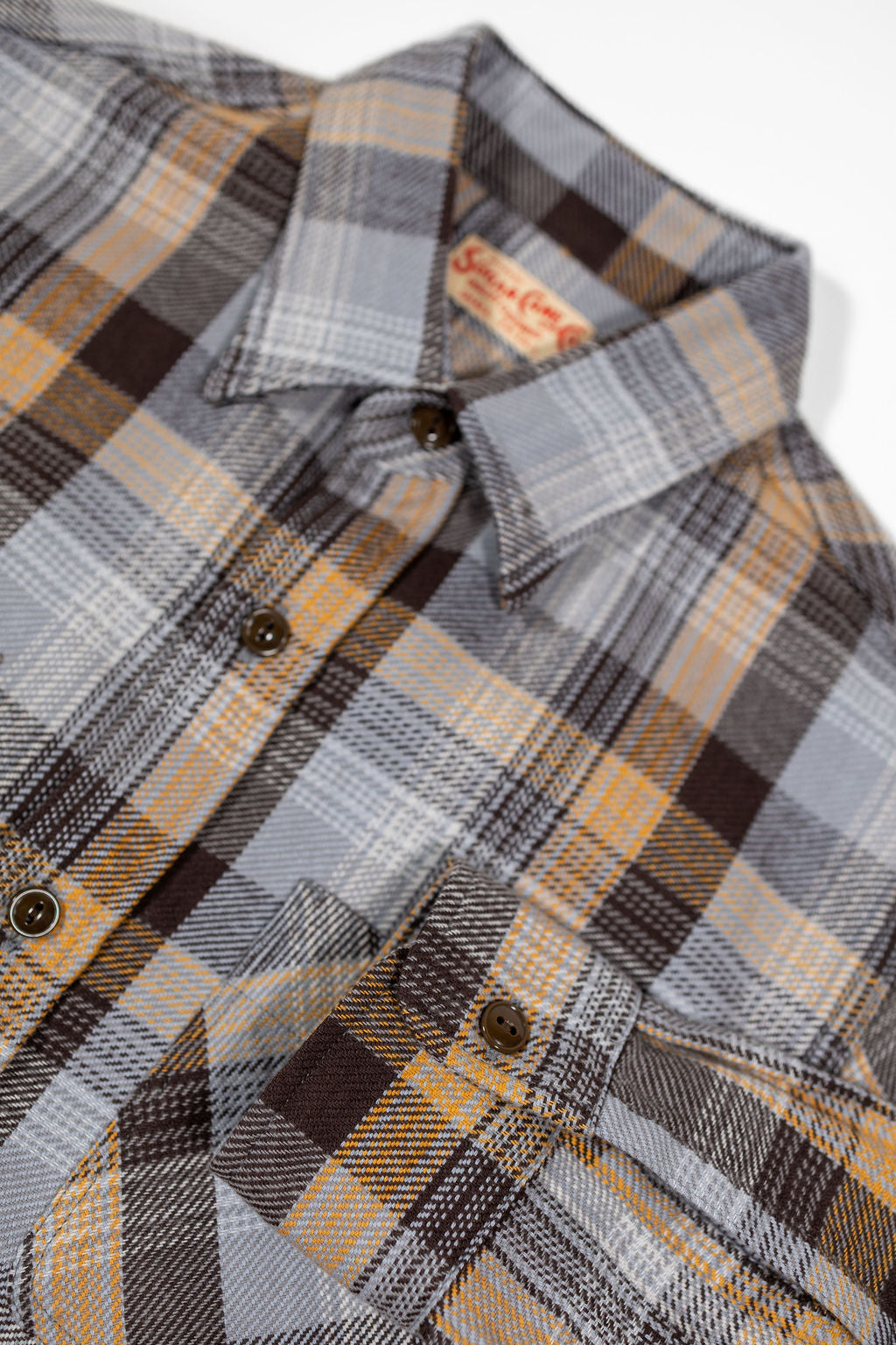 Sugar Cane Lot No. SC29562 Twill Check Work Shirt - Gray