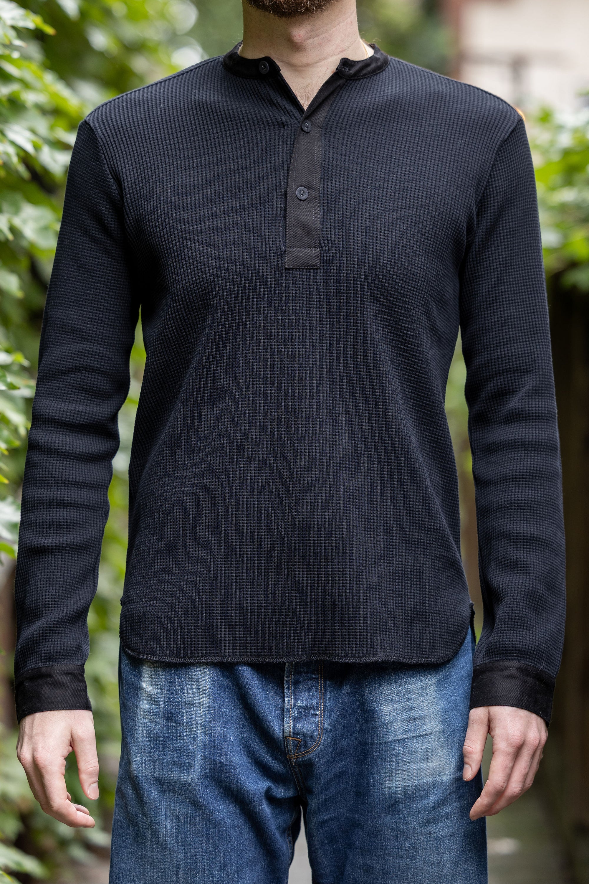Hansen Garments Hermann Long Sleeve Henley - Black