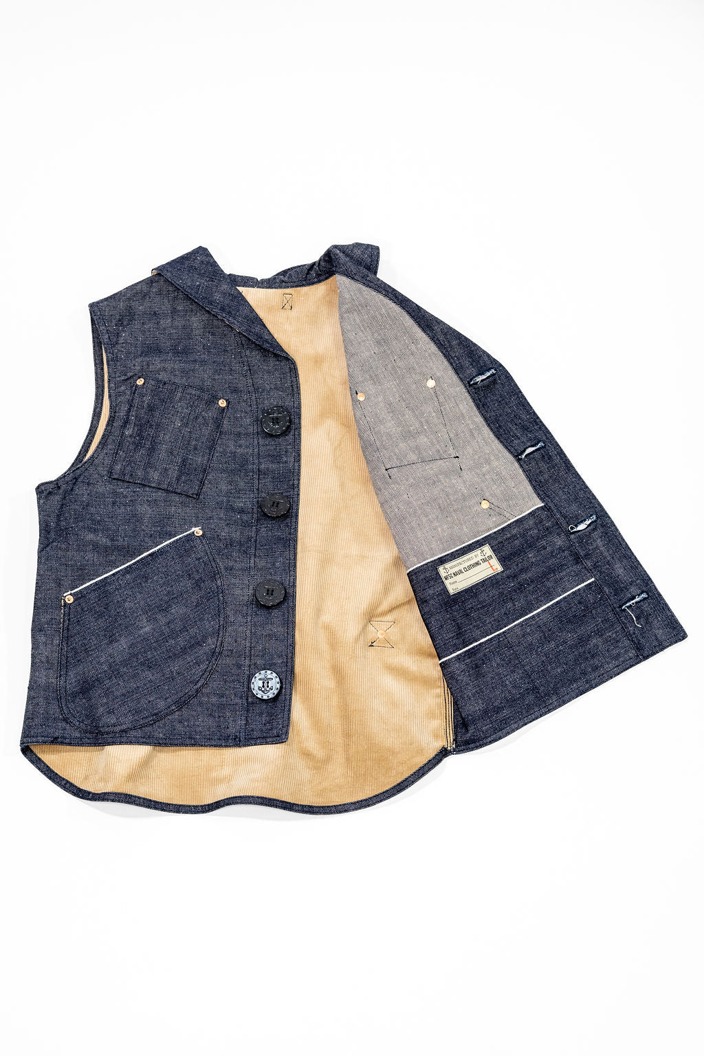 Mister Freedom Signal Vest Type II - 11oz "Okinawa" Selvedge Indigo Denim