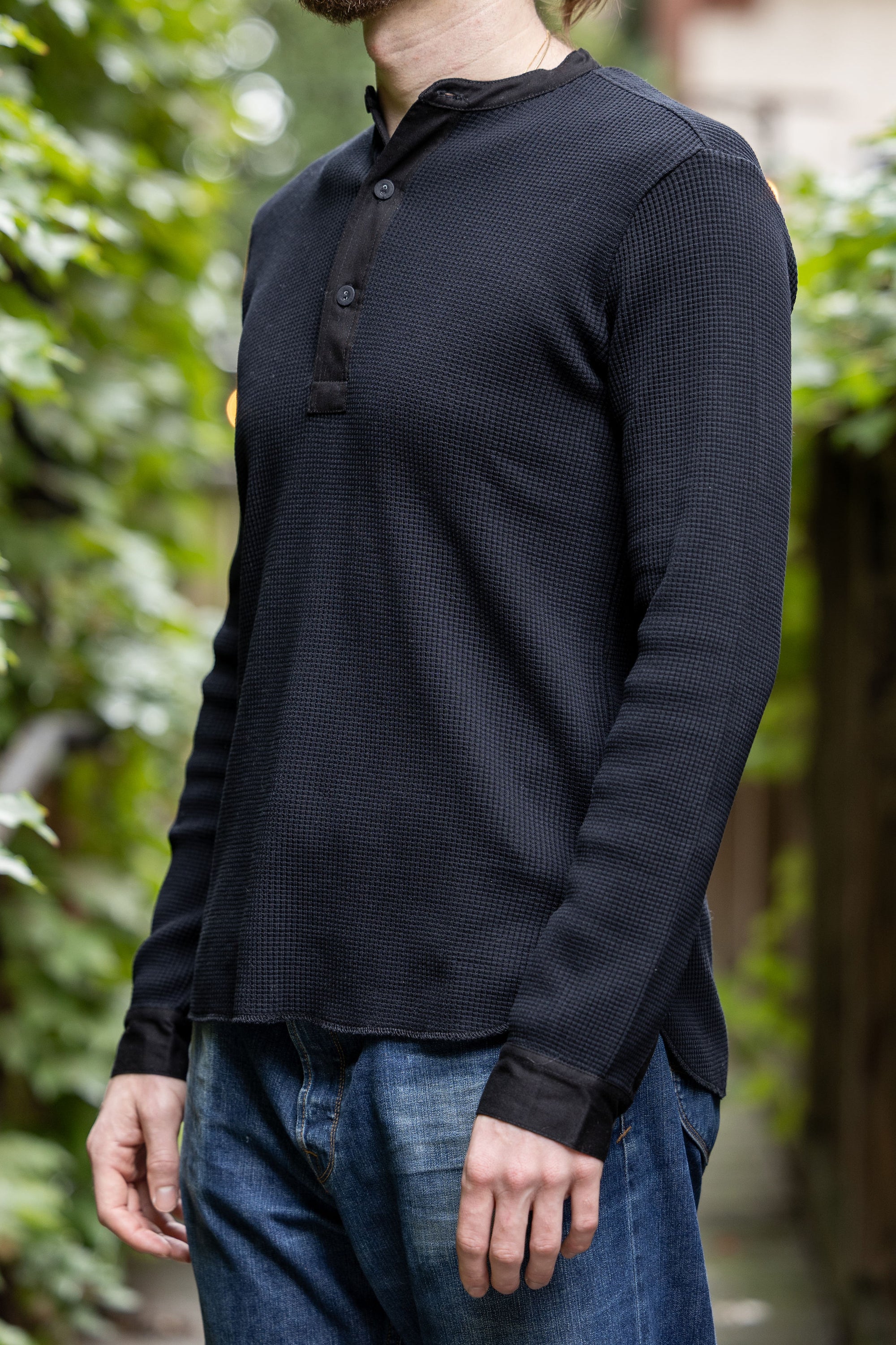Hansen Garments Hermann Long Sleeve Henley - Black