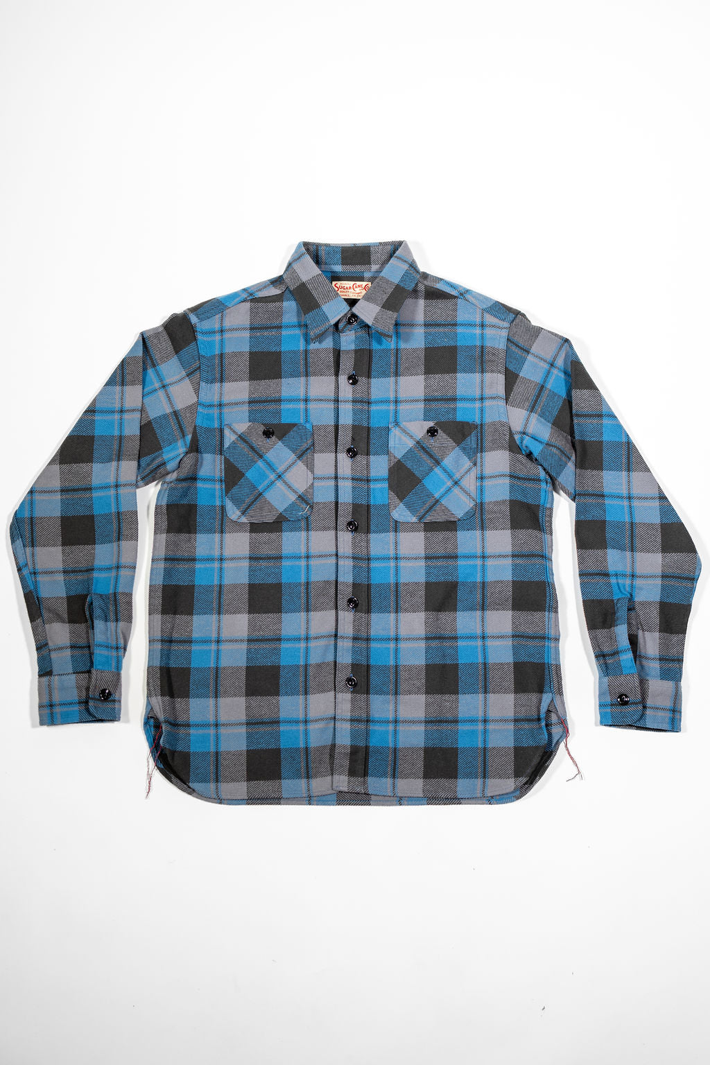 Sugar Cane Lot No. SC29558 Twill Check Work Shirt - Blue