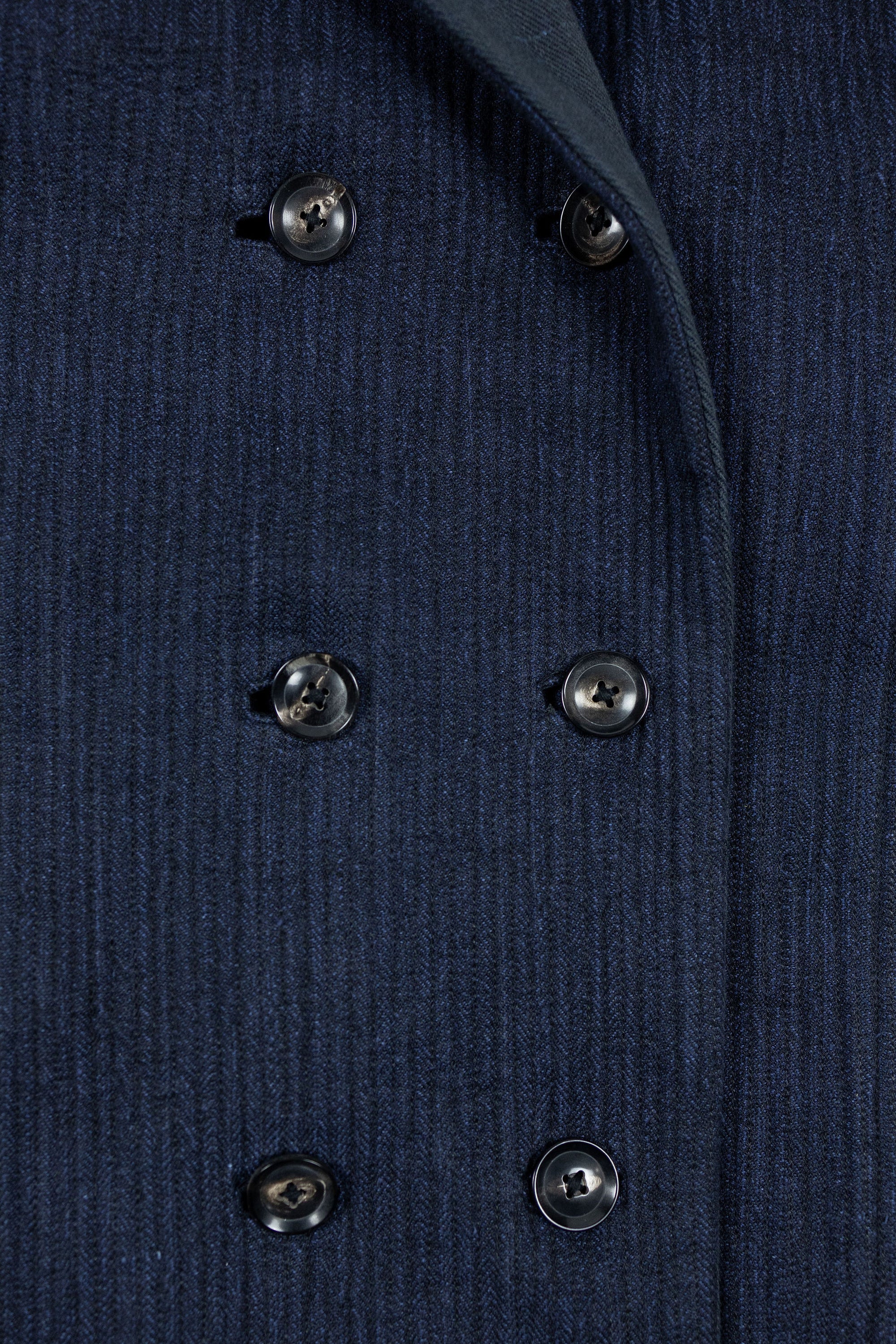 Indi + Ash Reversible Morning Shawl Overcoat - Iron/Indigo Handwoven Denim/Embroidered Military Herringbone