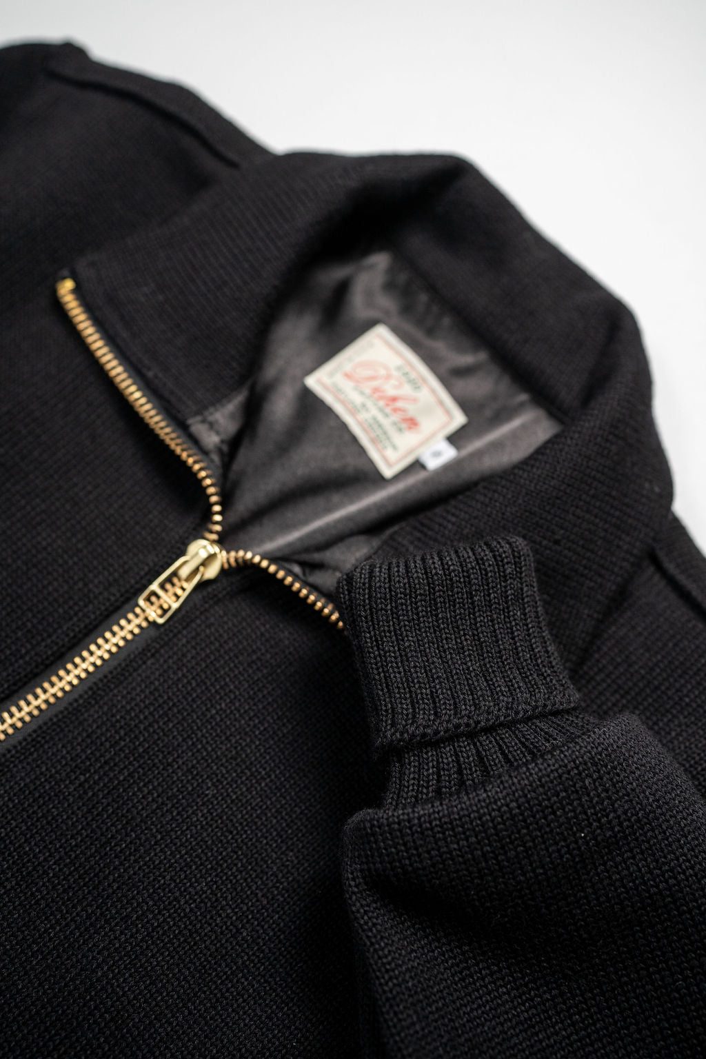 Dehen 1920 Full Zip Moto Sweater - Black