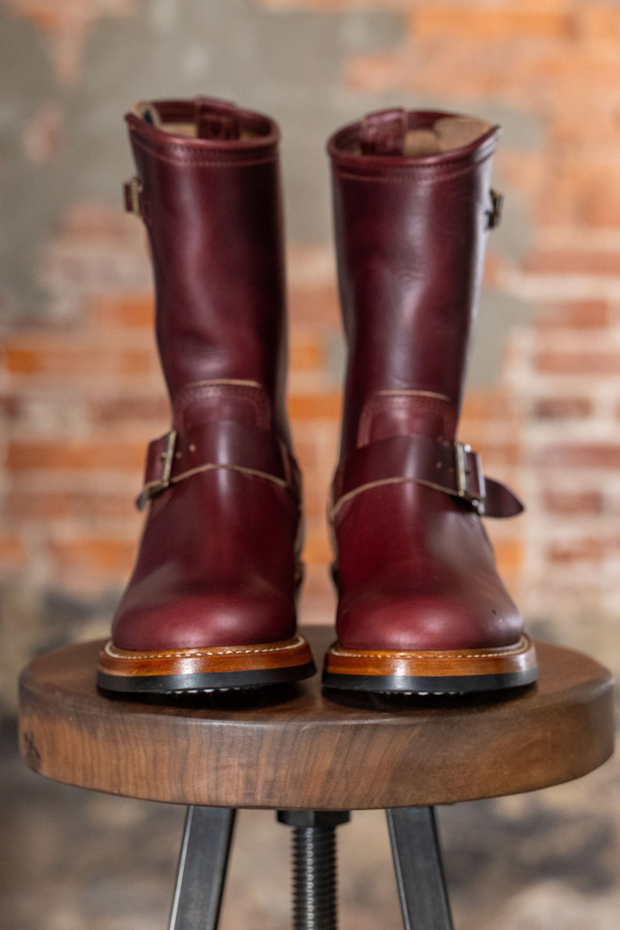 John Lofgren Wabash Engineer Boots - Horween CXL Burgundy