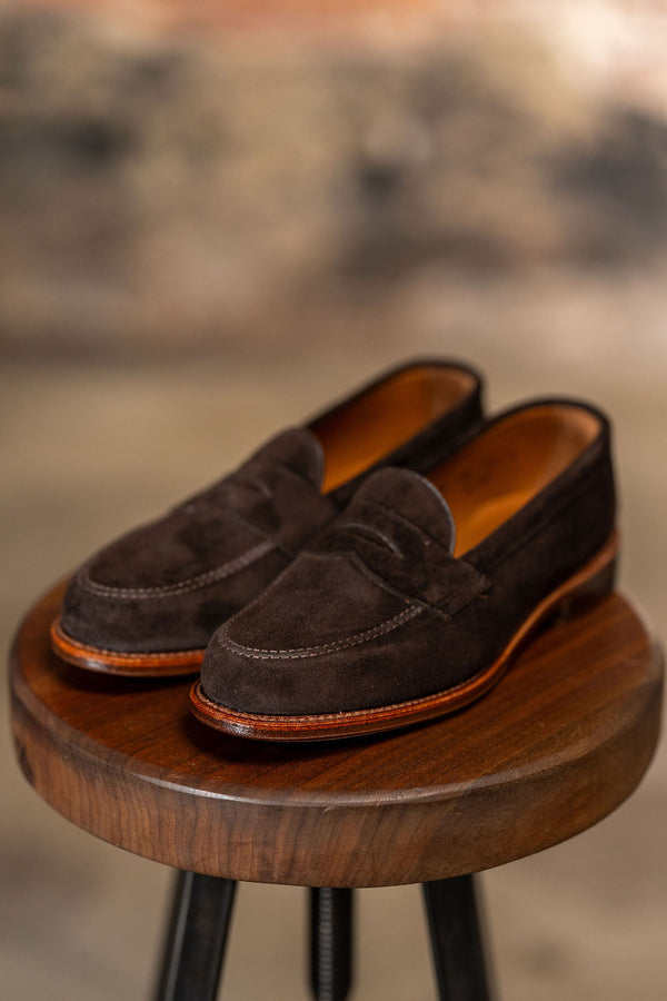 Alden 6176F Penny Loafer - Dark Chocolate Suede - Franklin & Poe