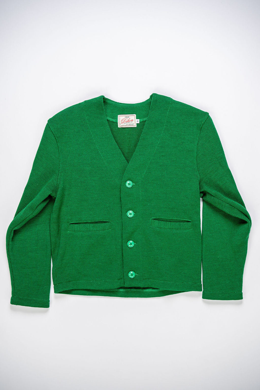 Dehen 1920 Slouchy Cardigan Sweater - Kelly Green