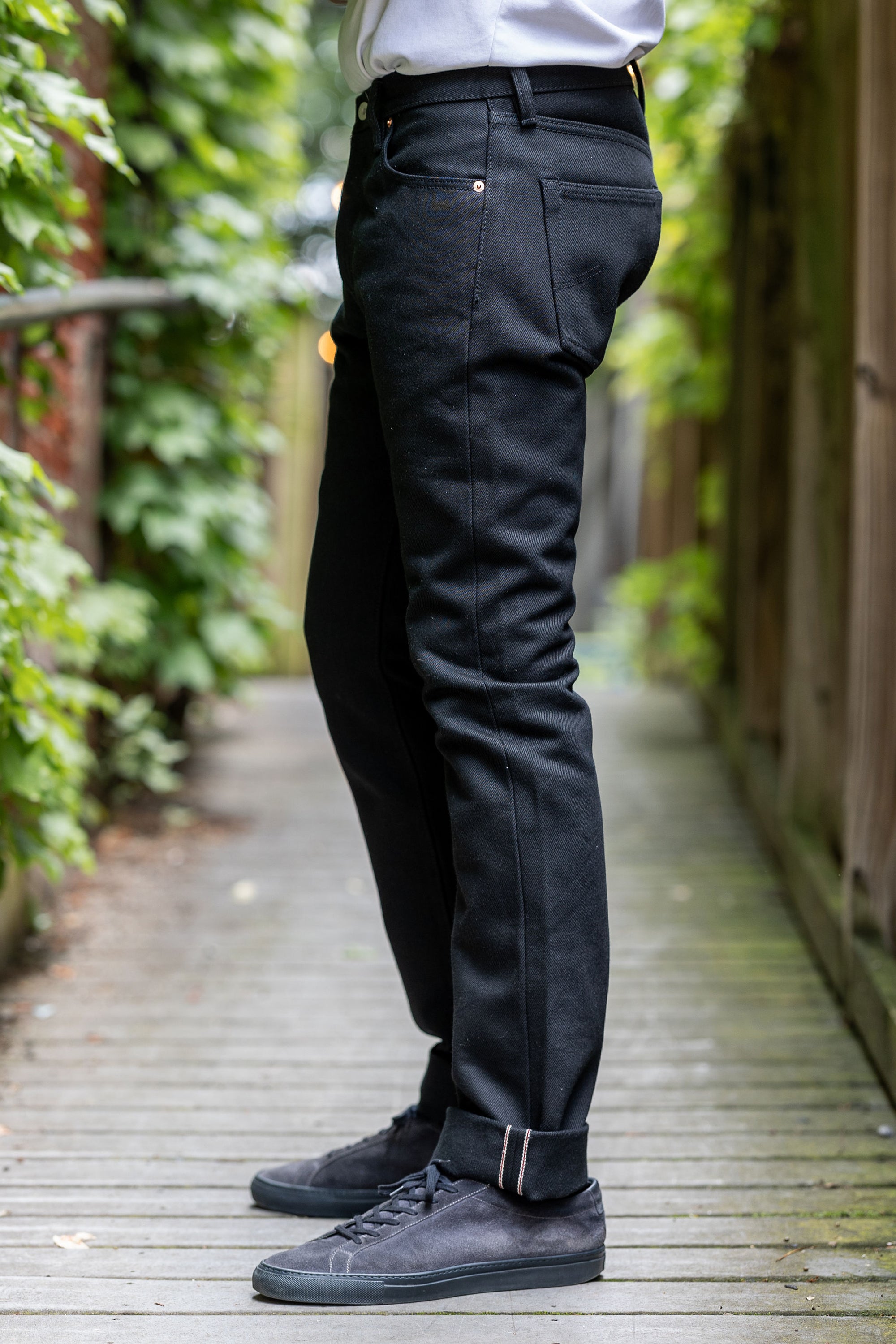 Iron Heart IH-555S-SB Superblack Non-Fade 21oz. Selvedge Denim - Super Slim
