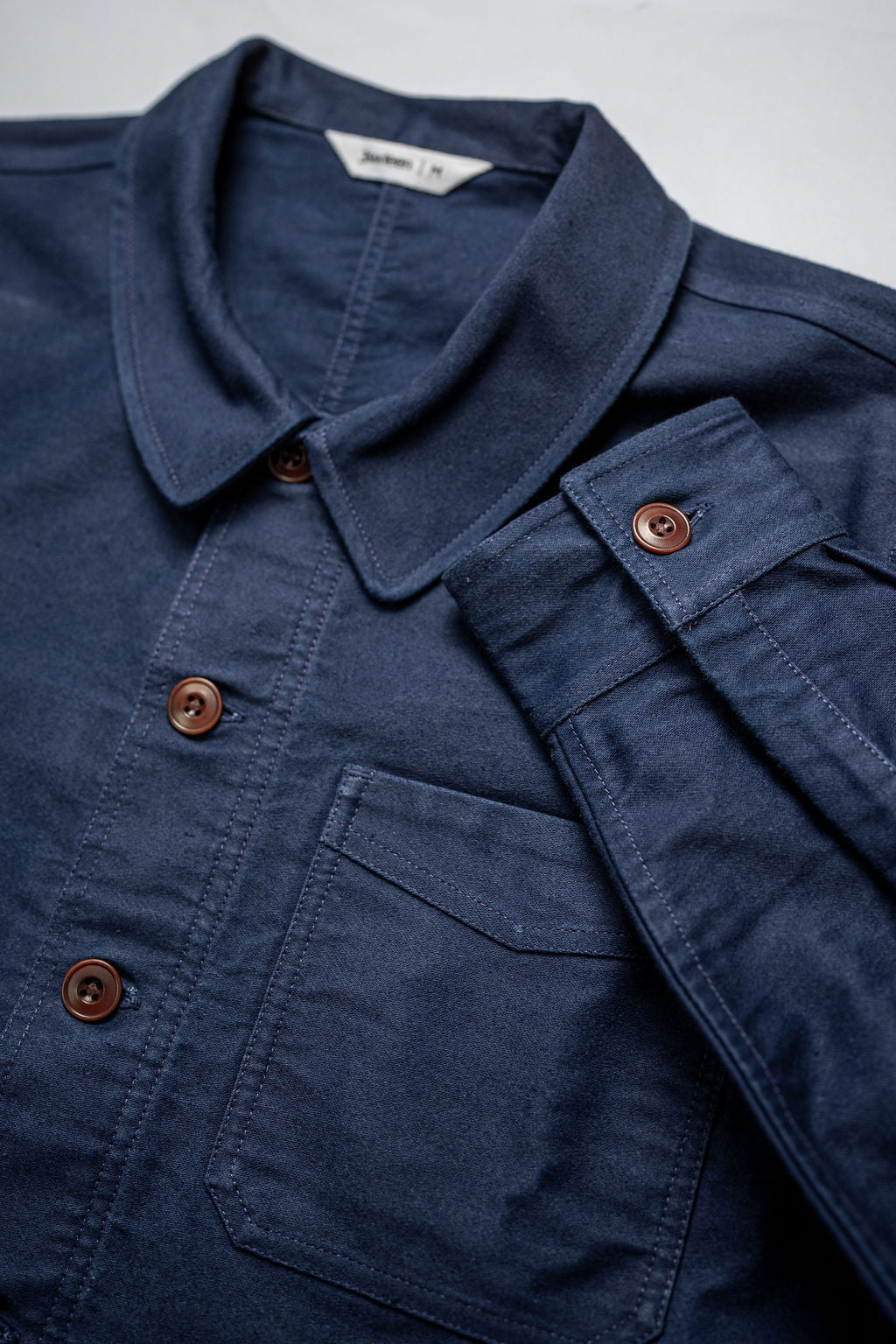 3sixteen French Work Jacket ~ Washed Indigo Moleskin