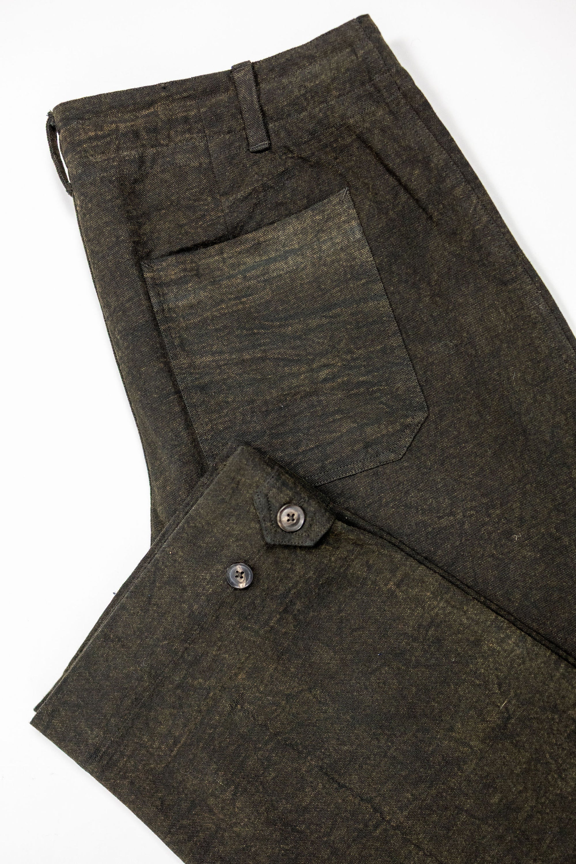 Indi + Ash Raka Pant - Iron Brown Crackle Millwoven Canvas