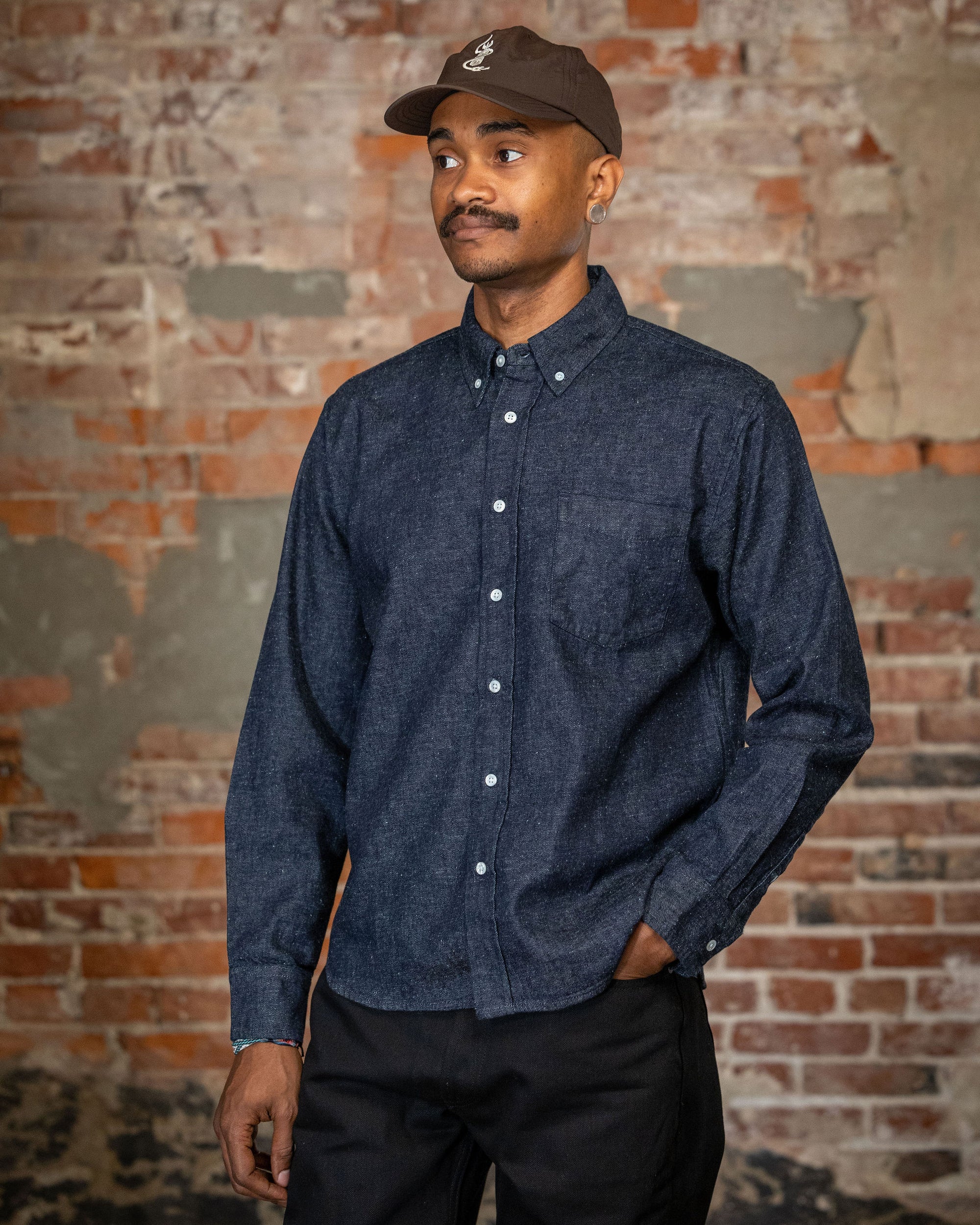 3sixteen Denim Button Down - Snow Slub Denim