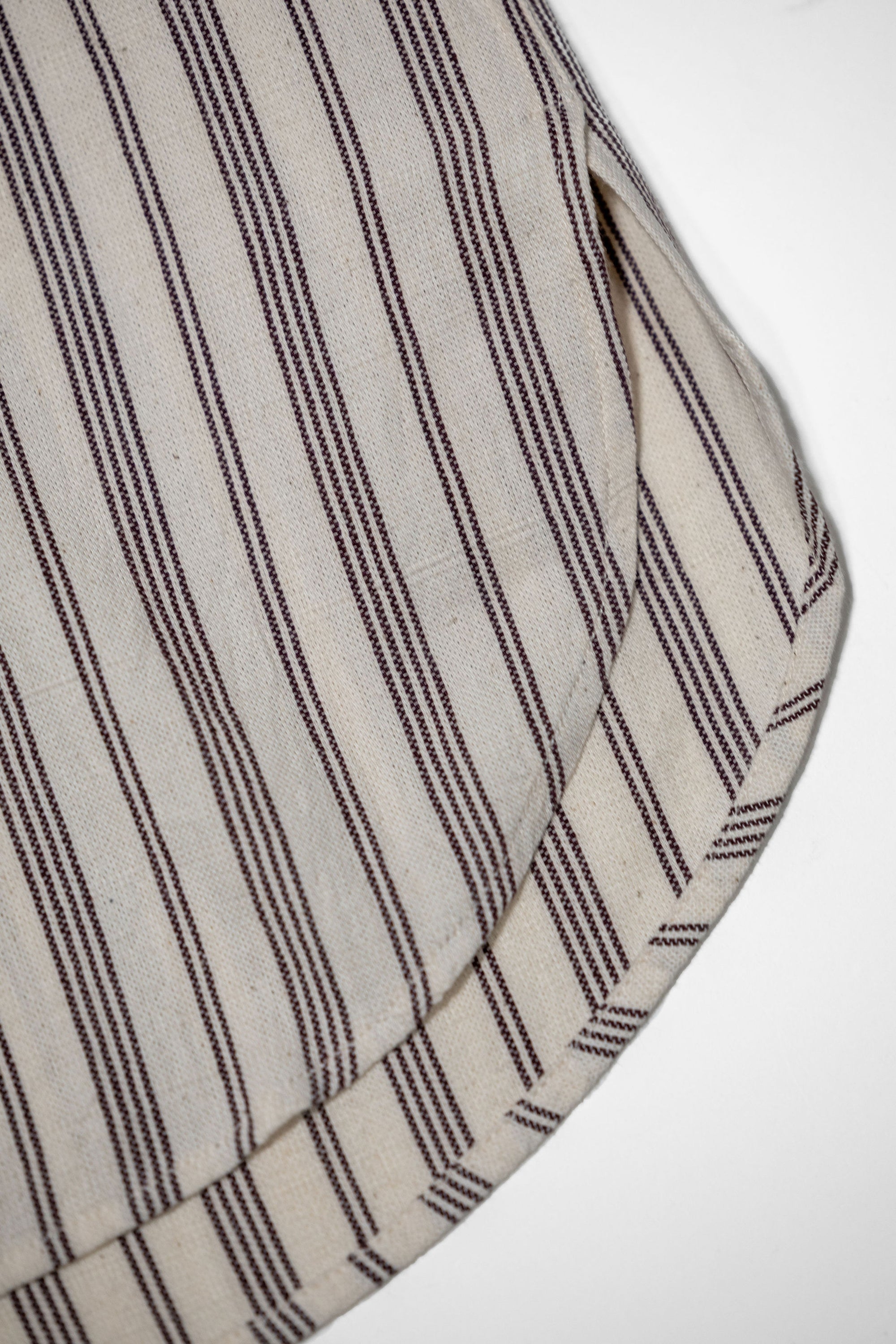 Indi + Ash L/S Brook Shirt - Handwoven Kala Cotton Variegated Stripe Natural/Plum