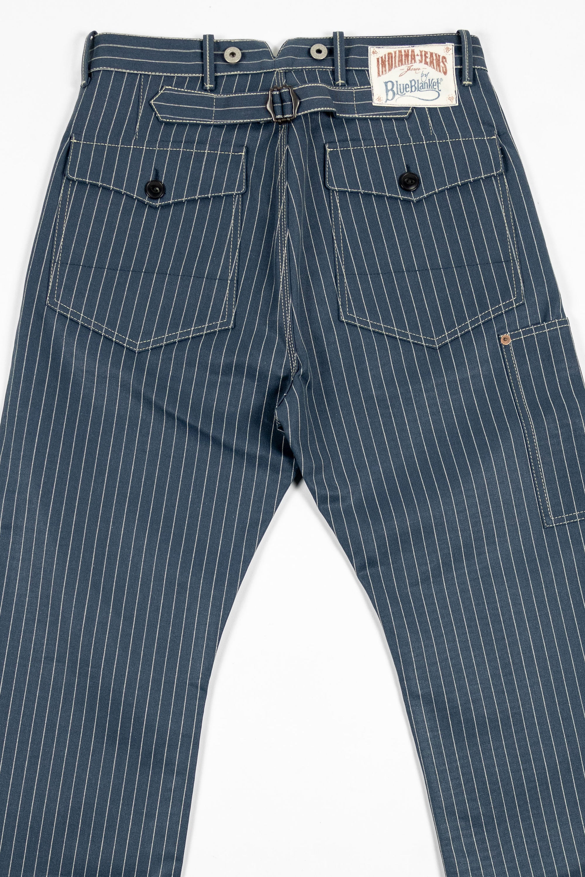 Blue Blanket IJ2 IT127 Waist Overall - Italian Custom Indigo Pinstripe Selvedge Denim