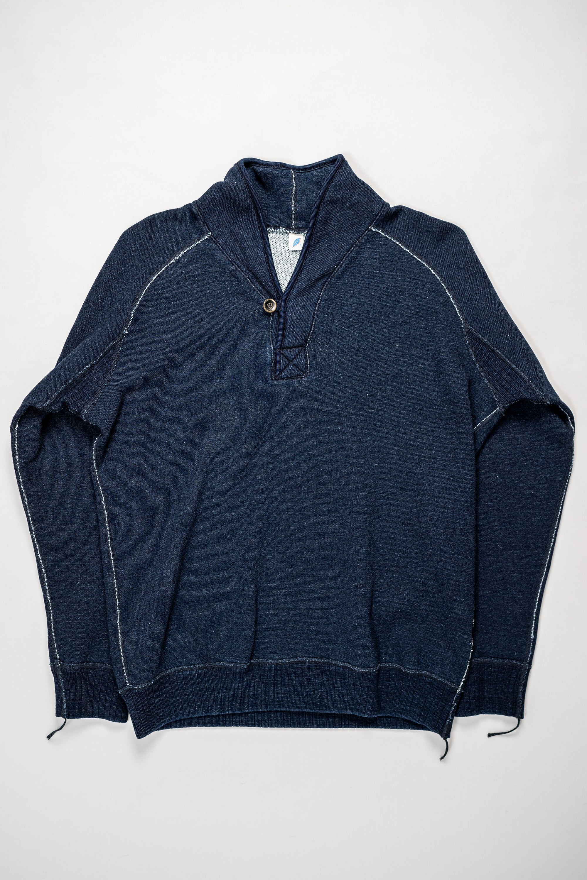 Pure Blue Japan 5408-1 Shawl Collar Sweatshirt - Indigo