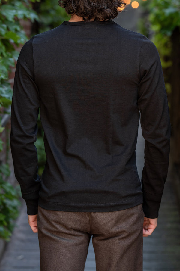 Merz b. Schwanen - 206 Long Sleeve Henley - Army – Withered Fig