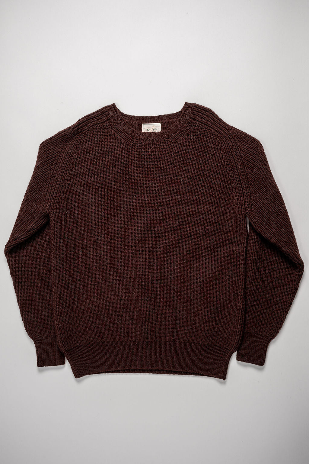 Wythe Highland Shakerknit Crewneck Sweater - Brown