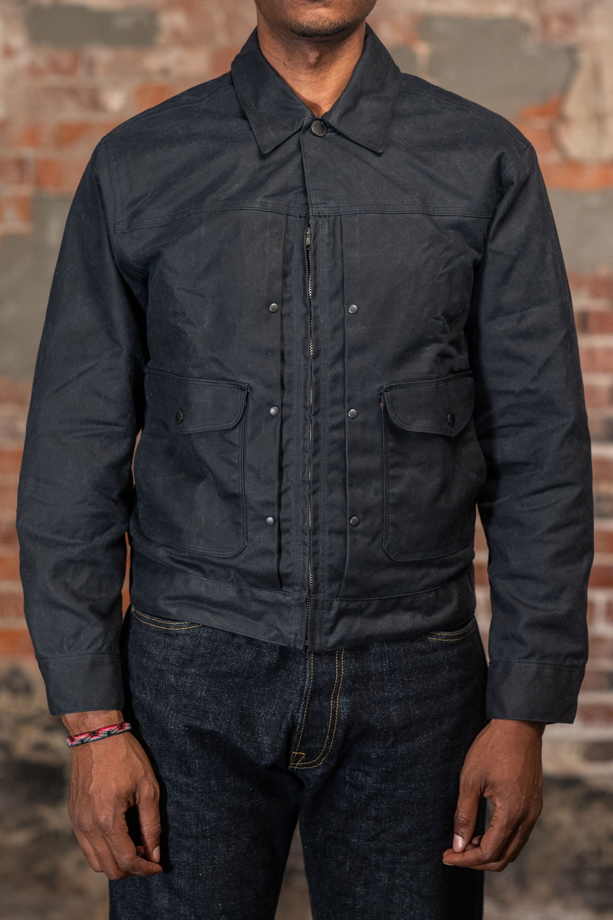 Freenote Cloth Faro Jacket Waxed Canvas - Black