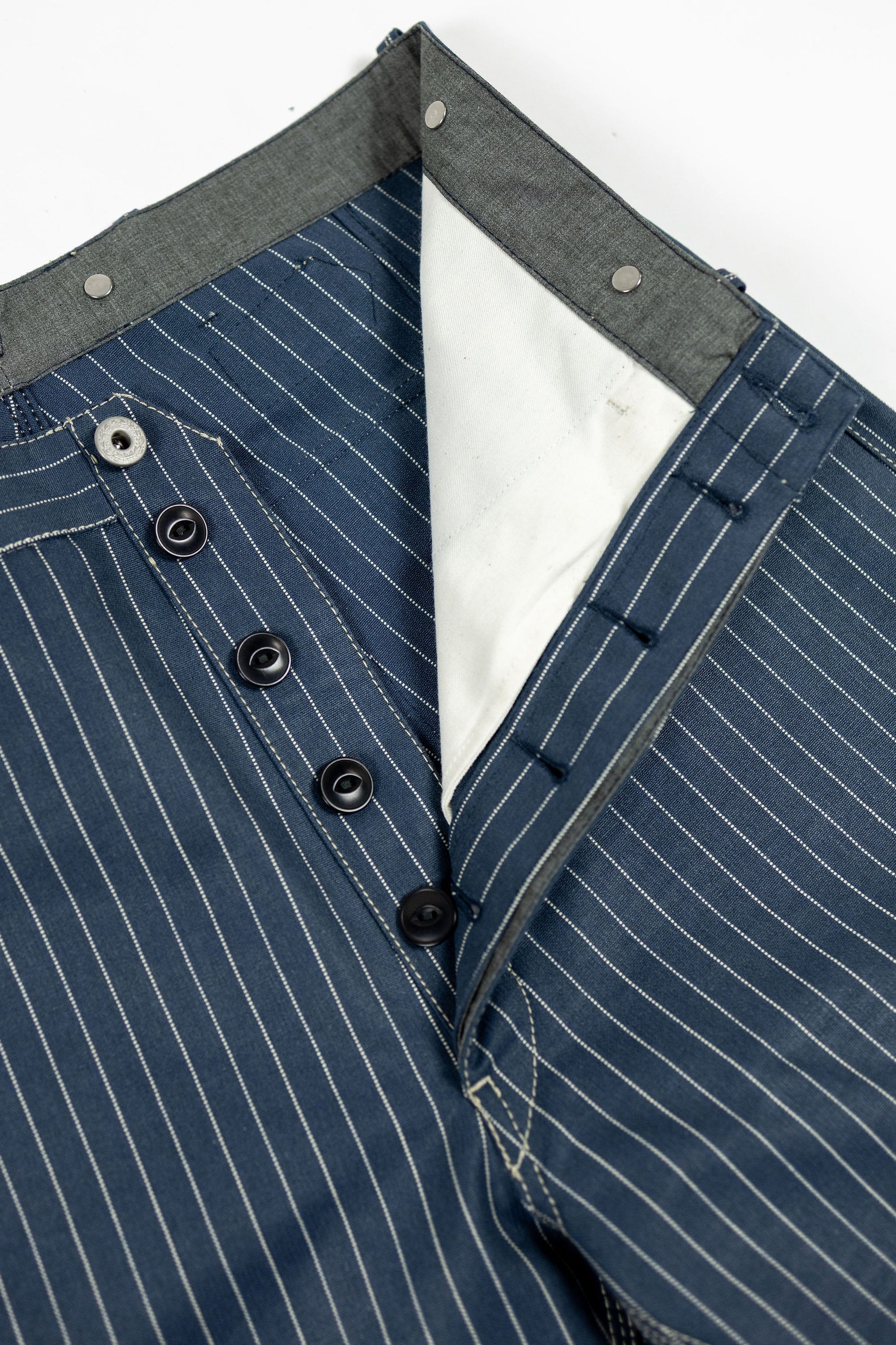 Blue Blanket IJ2 IT127 Waist Overall - Italian Custom Indigo Pinstripe Selvedge Denim