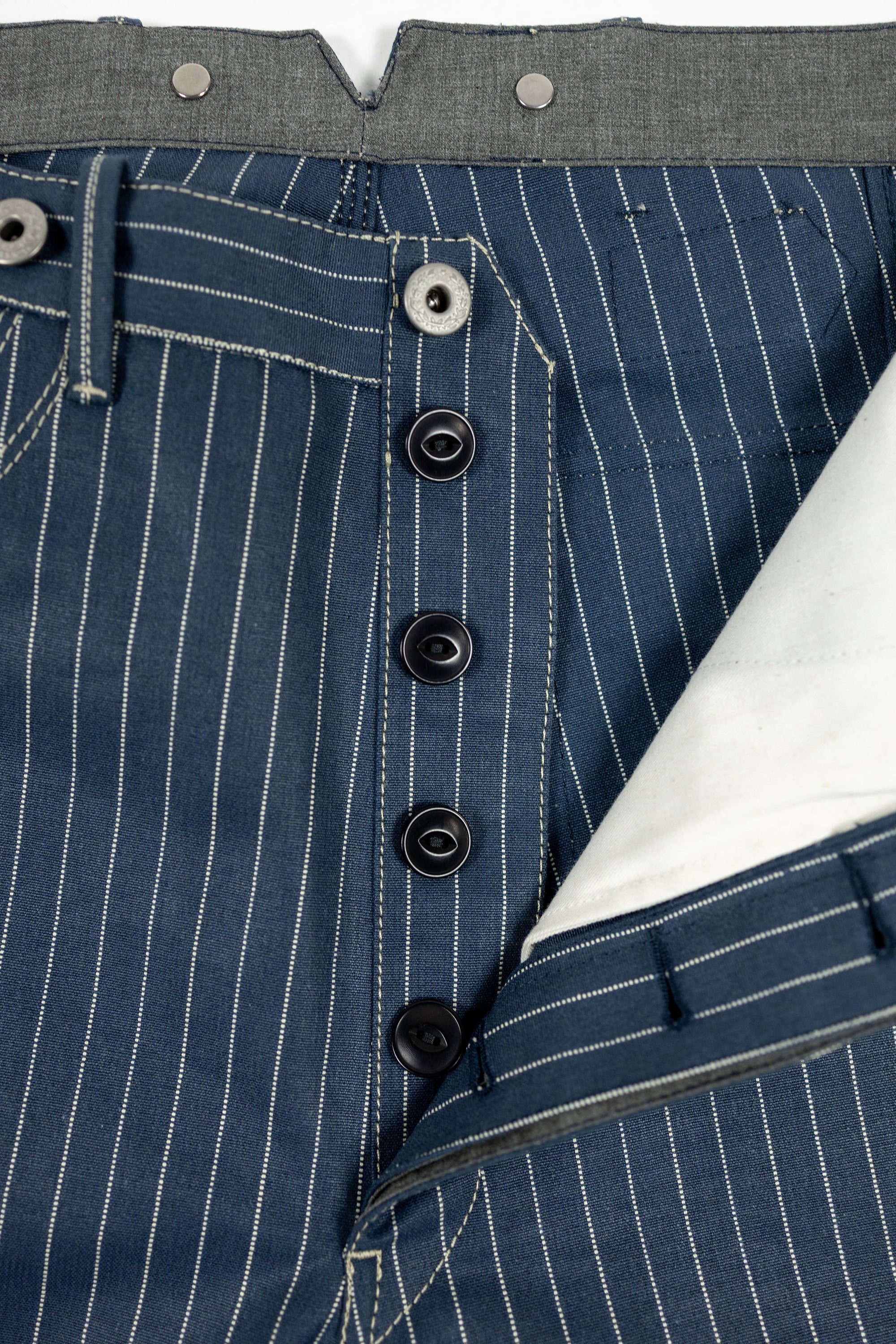 Blue Blanket IJ2 IT127 Waist Overall - Italian Custom Indigo Pinstripe Selvedge Denim