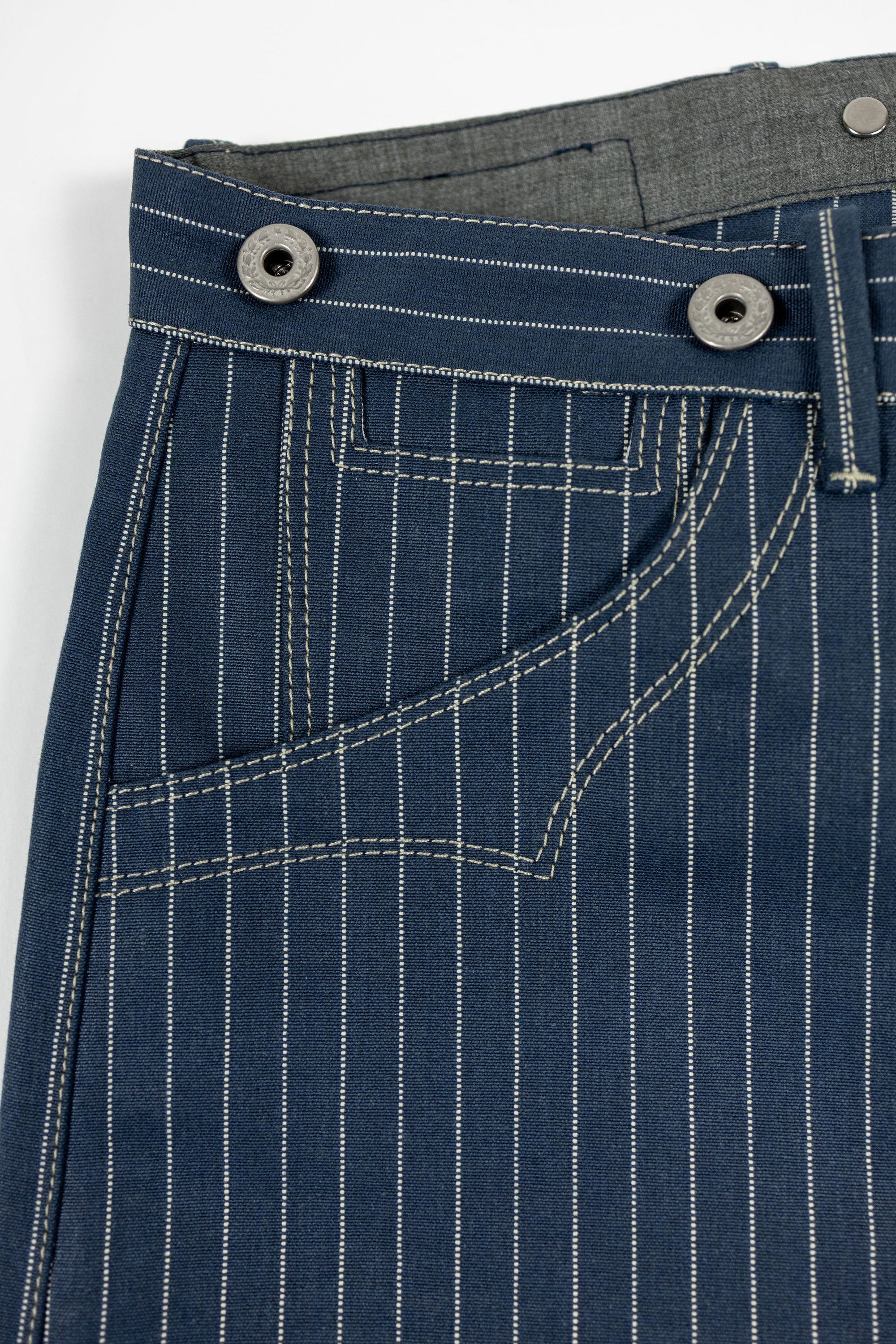 Blue Blanket IJ2 IT127 Waist Overall - Italian Custom Indigo Pinstripe Selvedge Denim