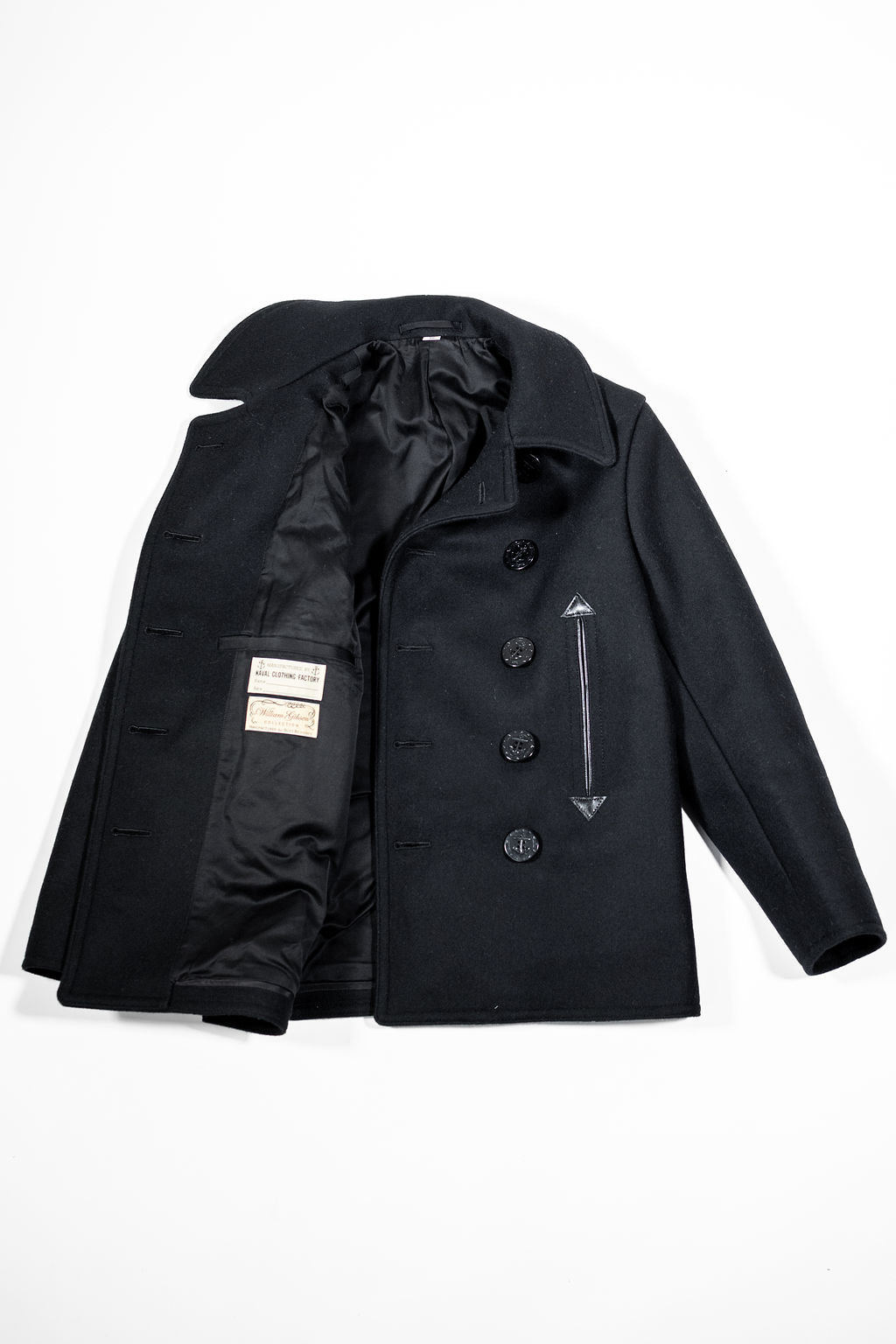 Buzz Rickson's BR12394 William Gibson Collection Type Black Pea Coat