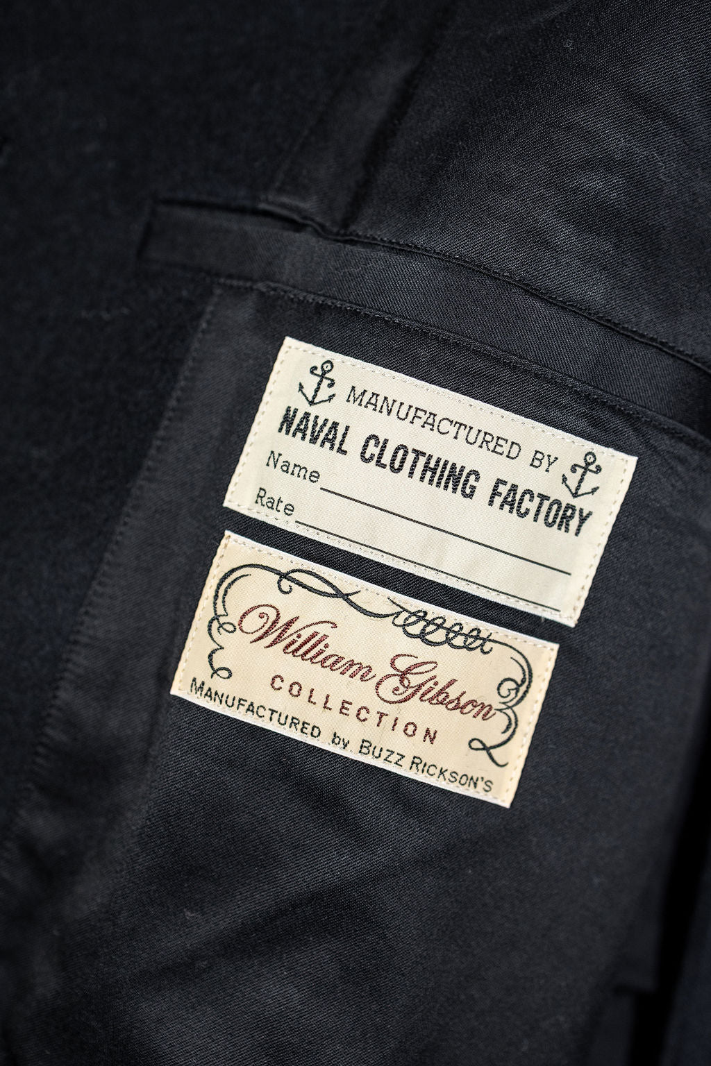 Buzz Rickson's BR12394 William Gibson Collection Type Black Pea Coat