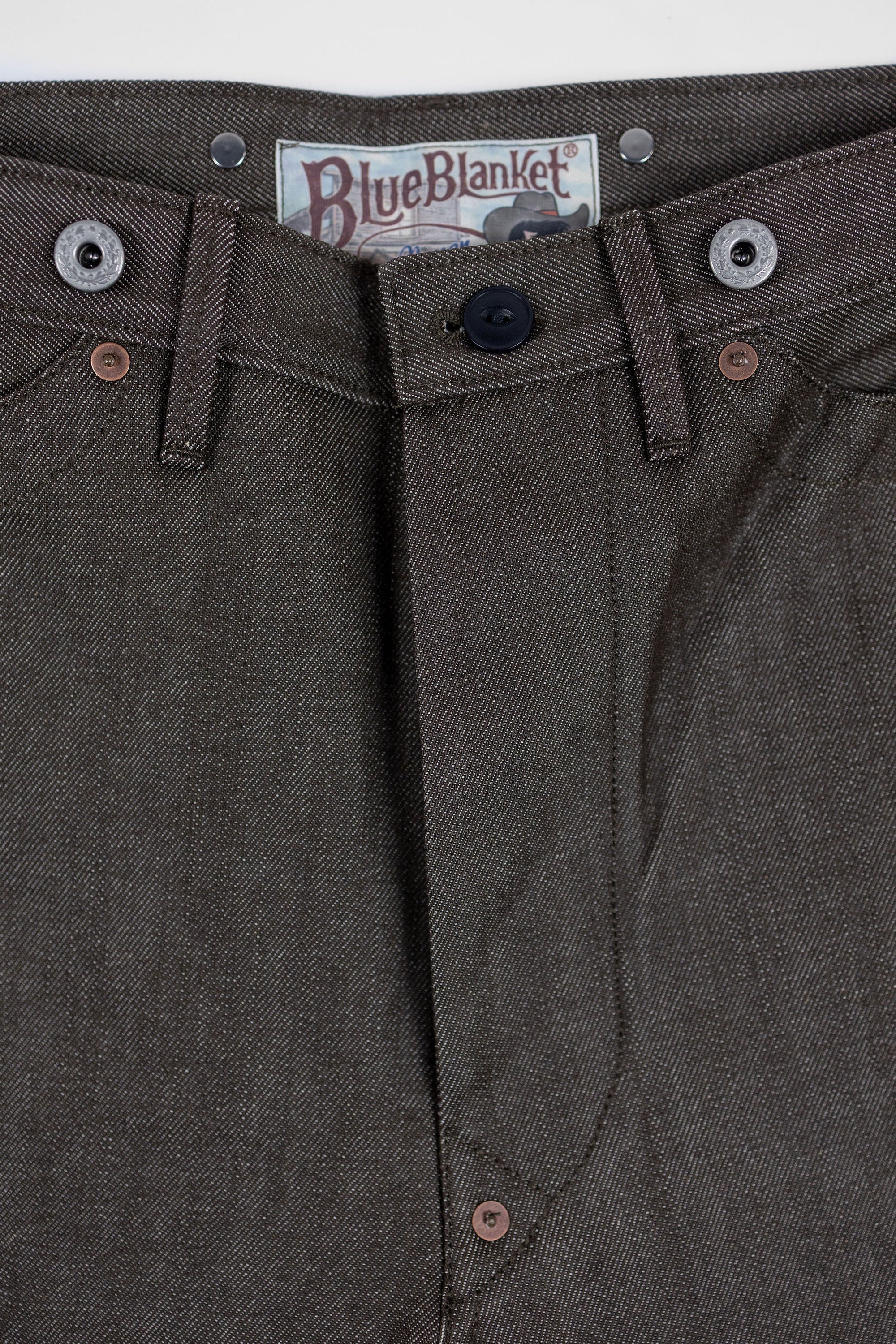 Blue Blanket P08 IT66 Waist Overall - Italian Brown Denim