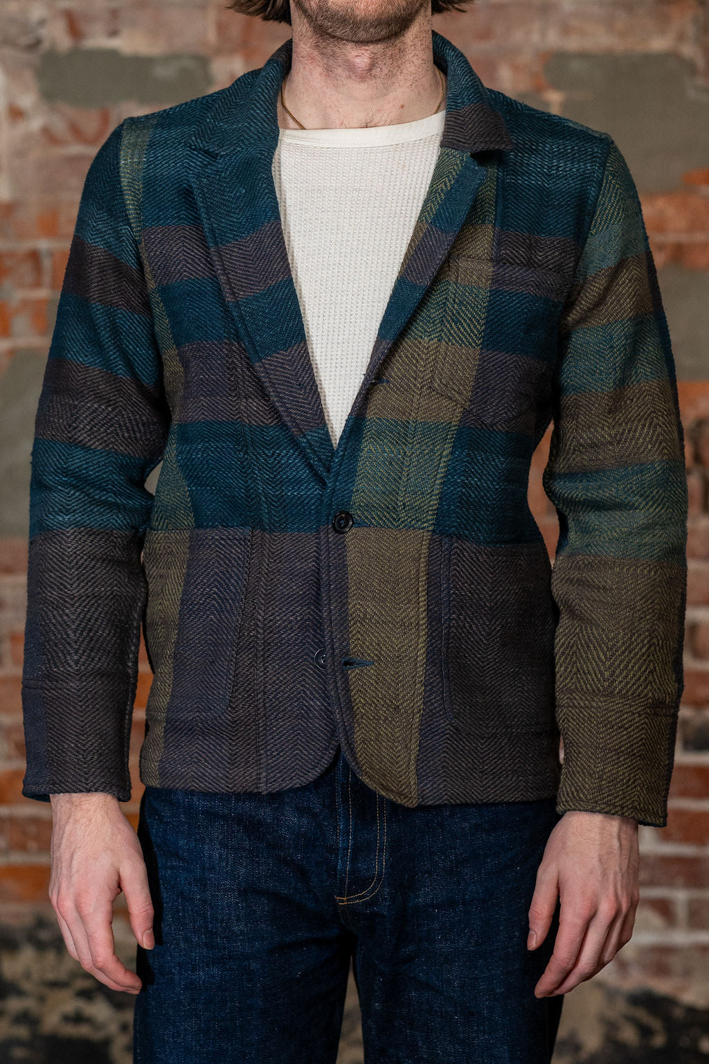 Indi + Ash Study Jacket - Handspun Herringbone Blanket Plaid