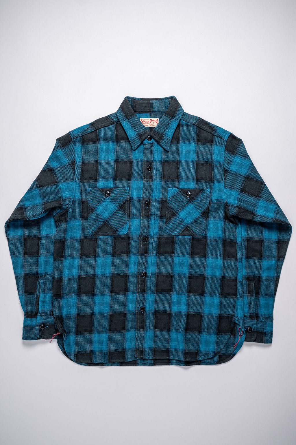 Sugar Cane Lot No. SC29359 Twill Check Work Shirt - Blue