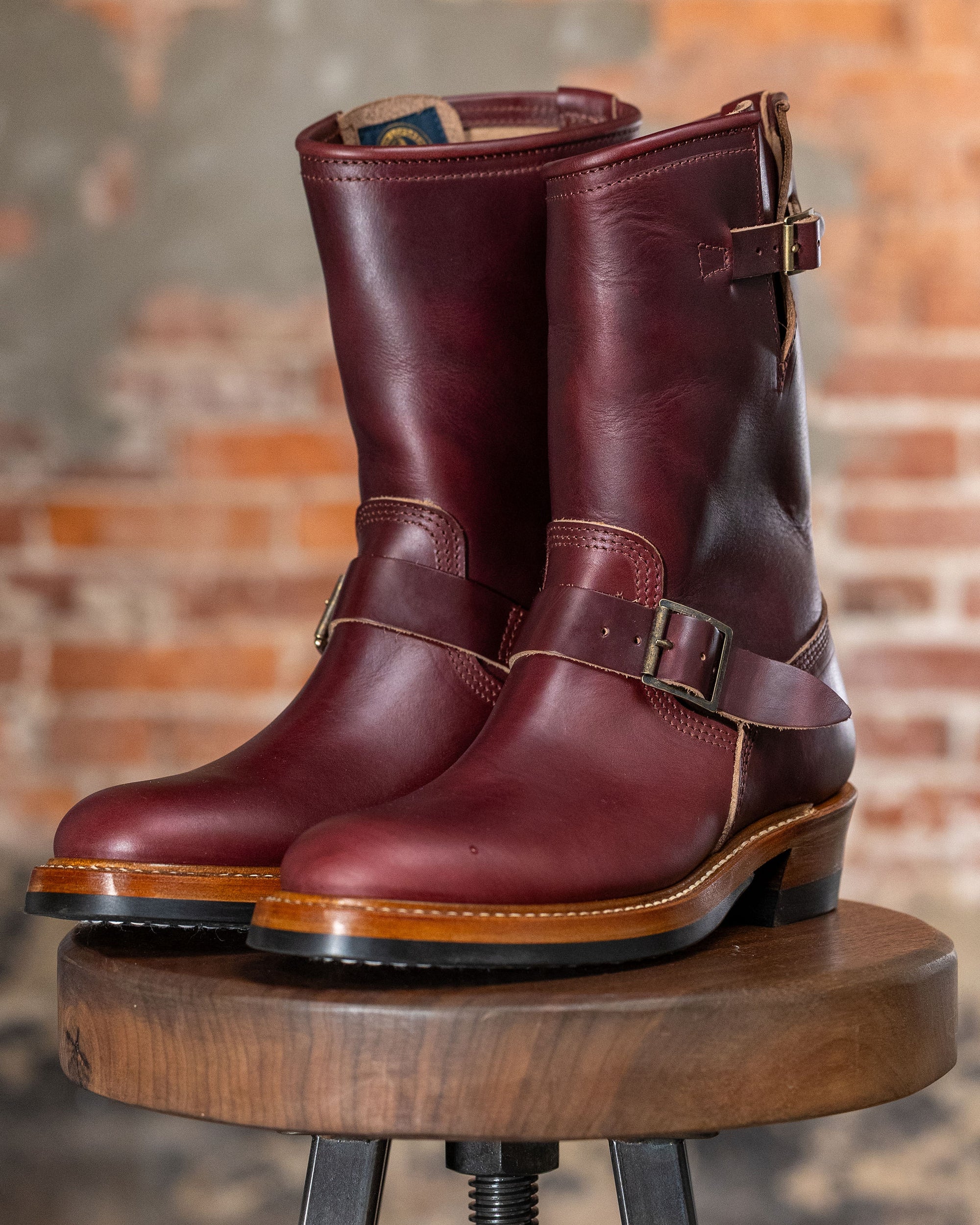 John Lofgren Wabash Engineer Boots - Horween CXL Burgundy