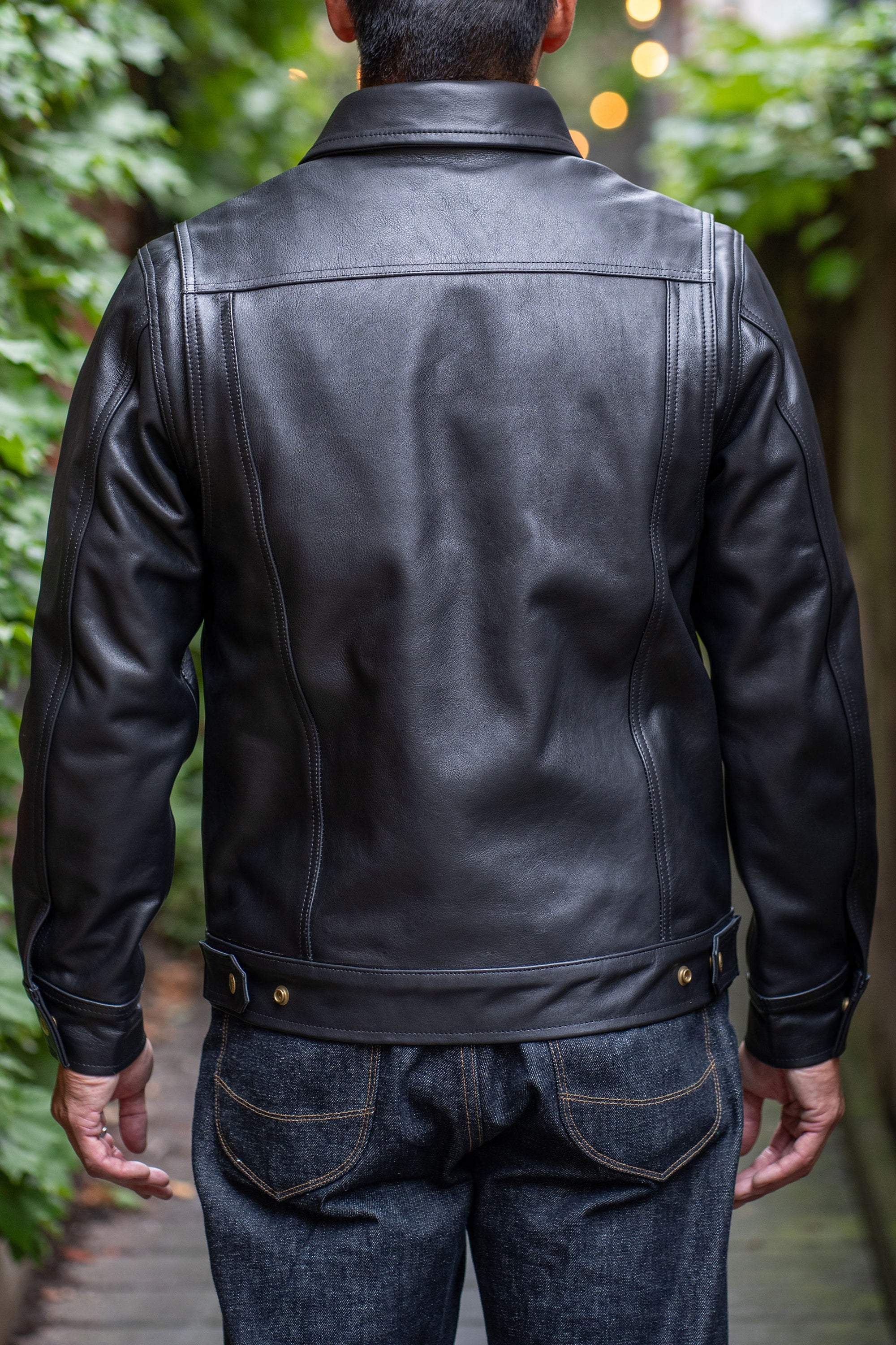 Freenote Cloth RJ-1 Riders Jacket - Black Boston Leather