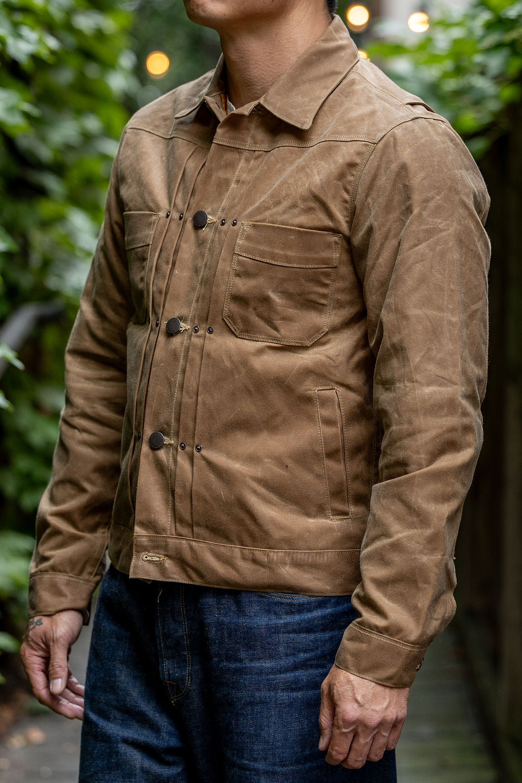 Freenote Cloth Riders Jacket Waxed Canvas- Rust