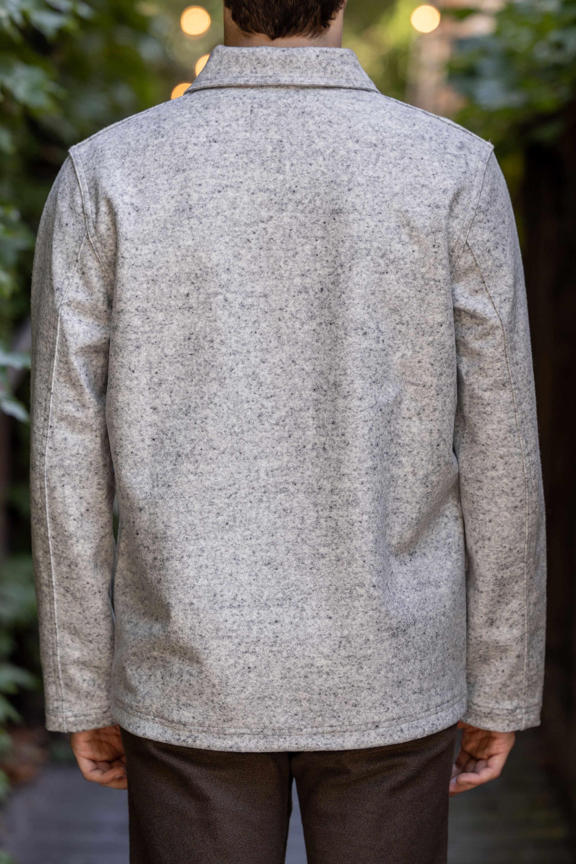 Dehen 1920 Chore Coat - Natural & Navy Heather Wool