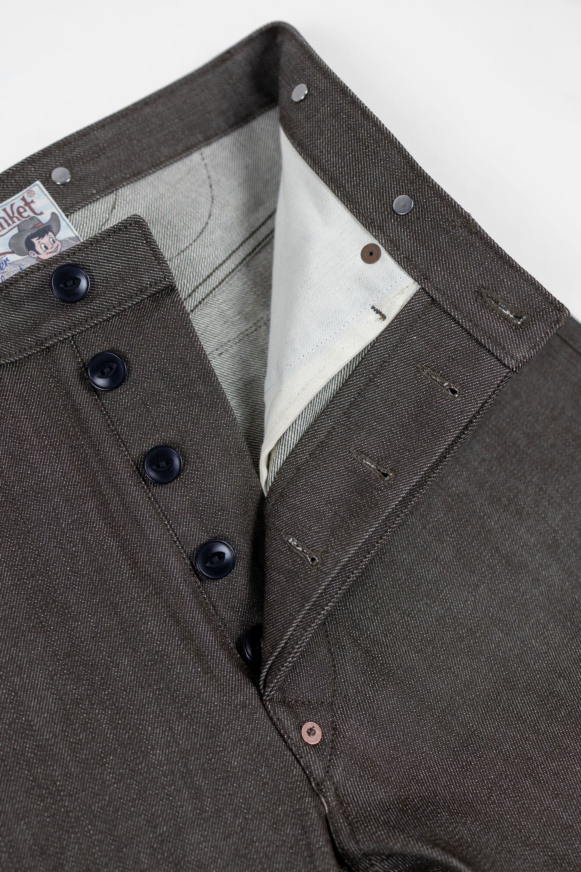 Blue Blanket P08 IT66 Waist Overall - Italian Brown Denim