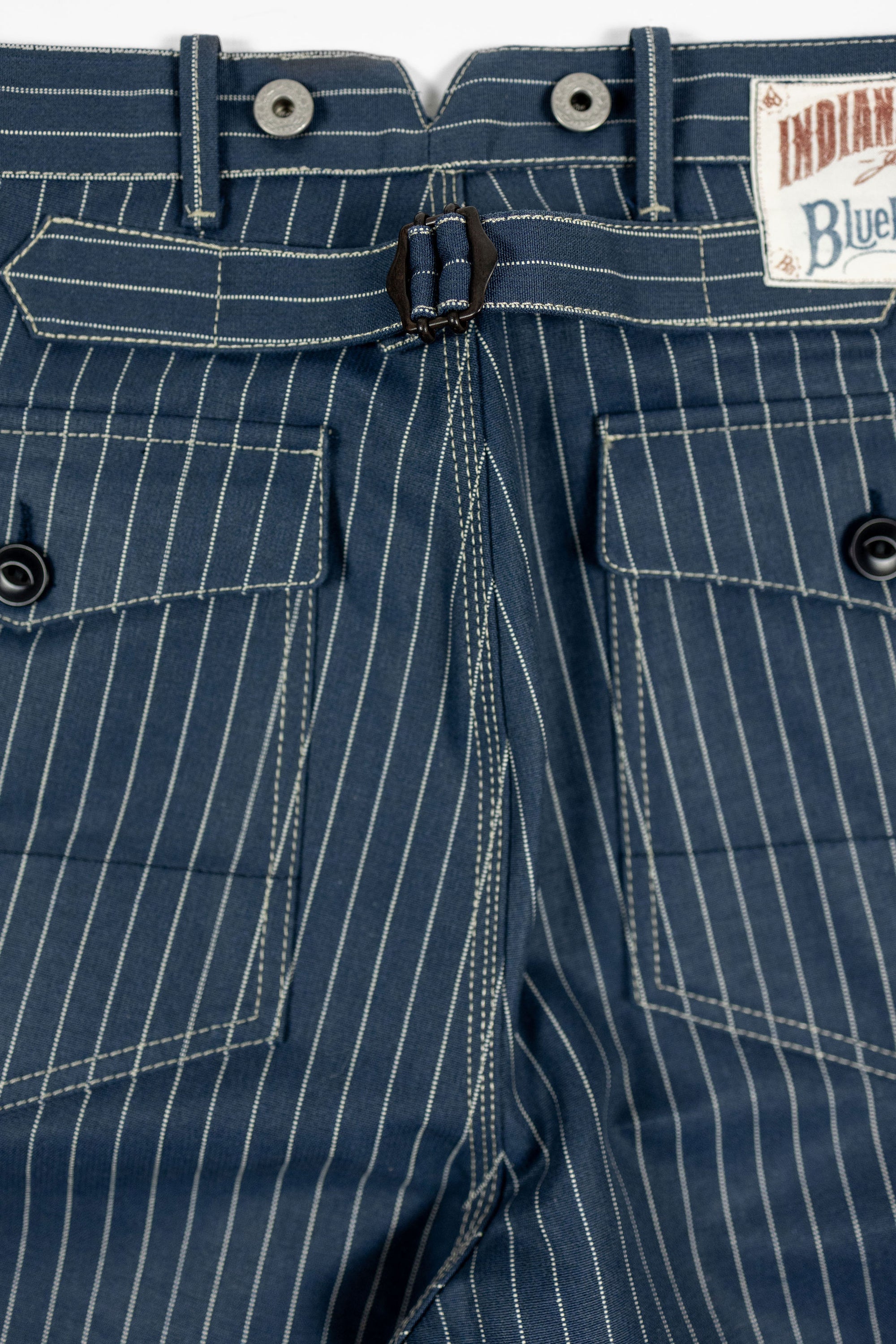 Blue Blanket IJ2 IT127 Waist Overall - Italian Custom Indigo Pinstripe Selvedge Denim