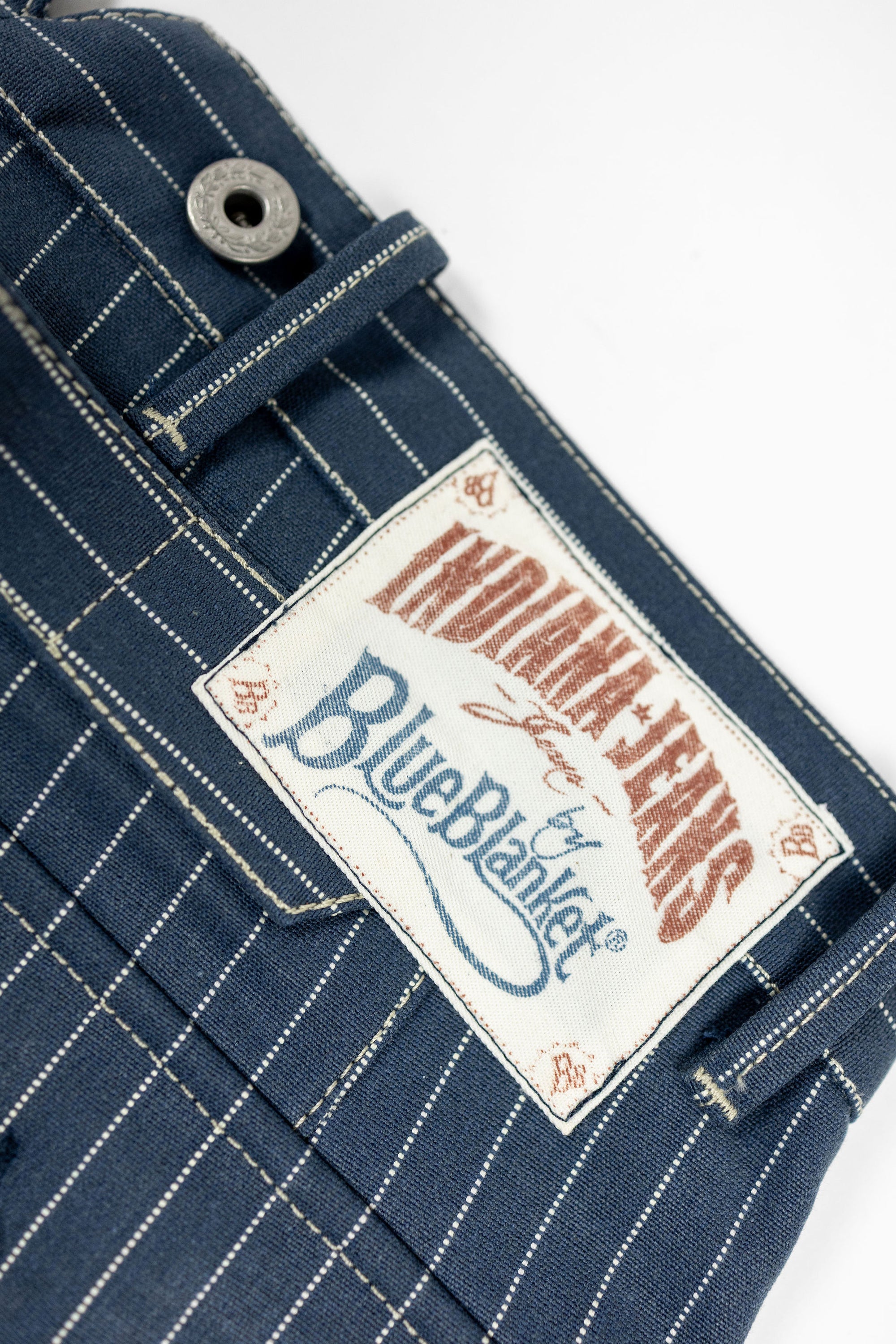 Blue Blanket IJ2 IT127 Waist Overall - Italian Custom Indigo Pinstripe Selvedge Denim