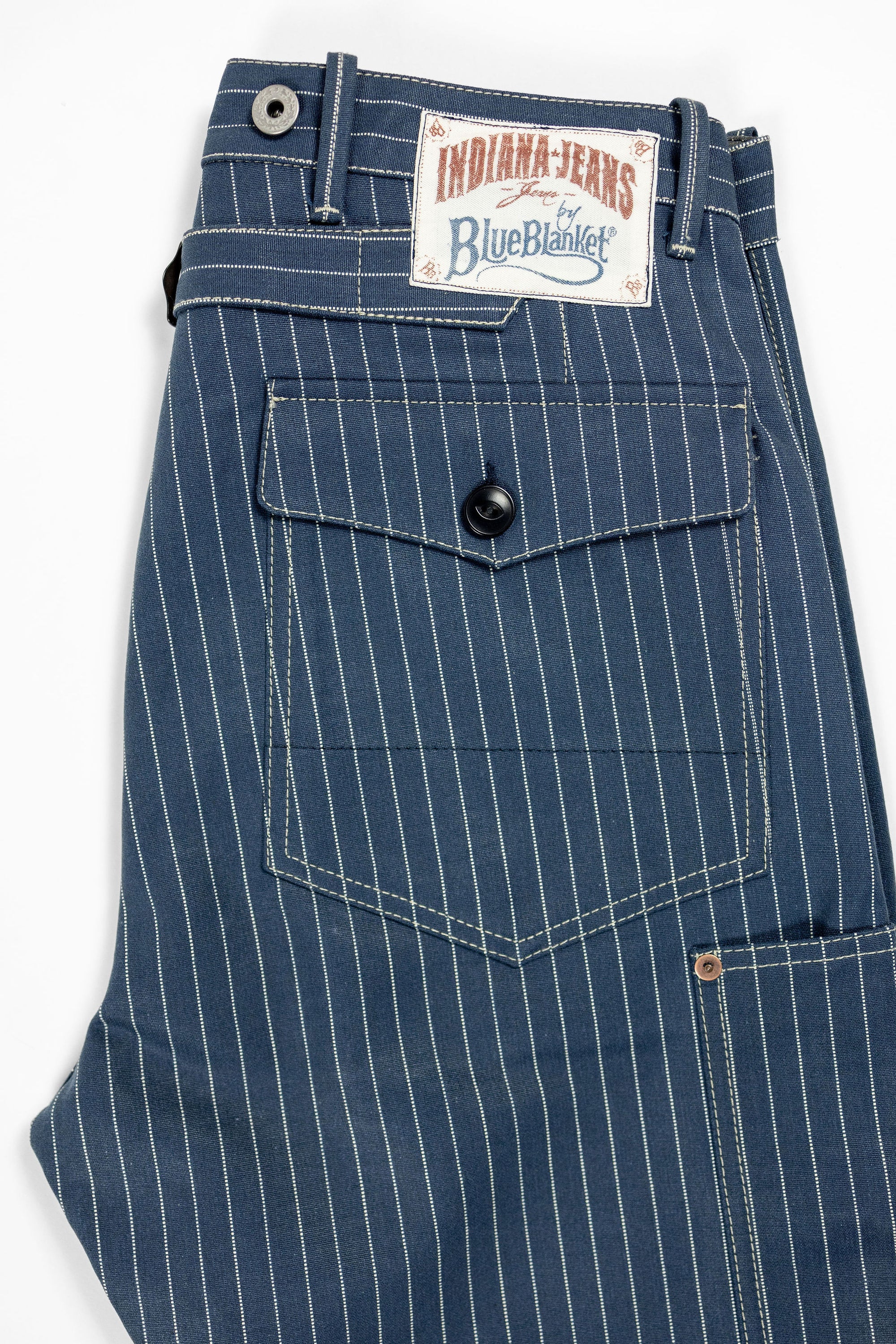 Blue Blanket IJ2 IT127 Waist Overall - Italian Custom Indigo Pinstripe Selvedge Denim
