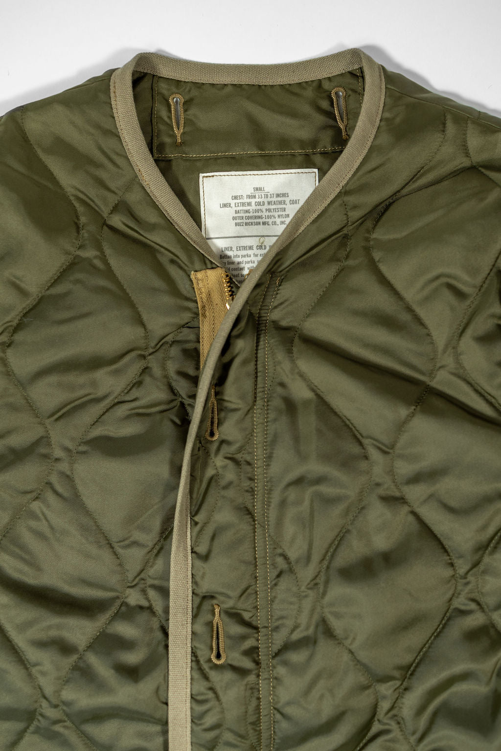Buzz Rickson's BR15754 Type M-65 Liner “Buzz Rickson MFG. Co., INC.” - Olive