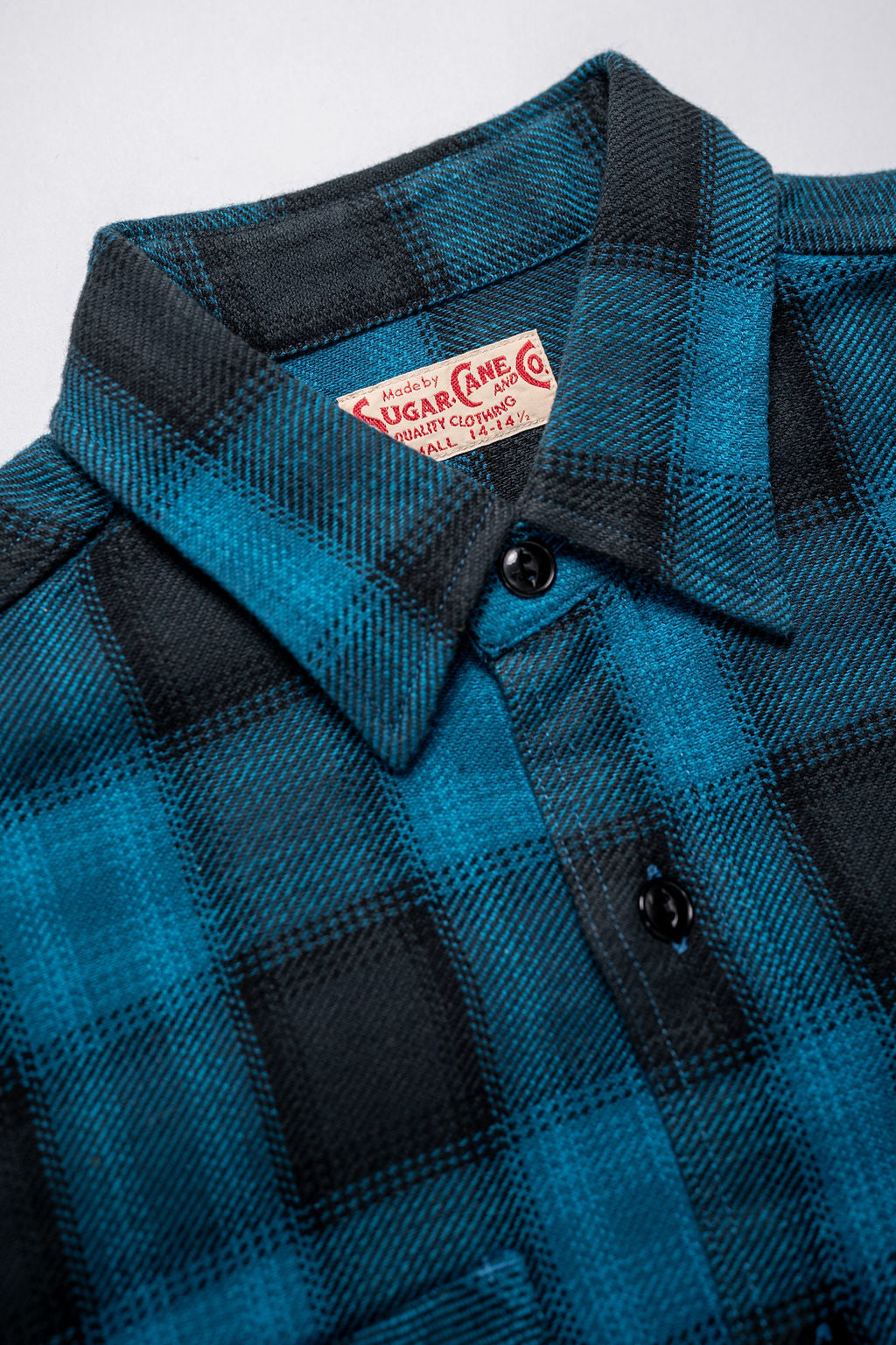 Sugar Cane Lot No. SC29359 Twill Check Work Shirt - Blue