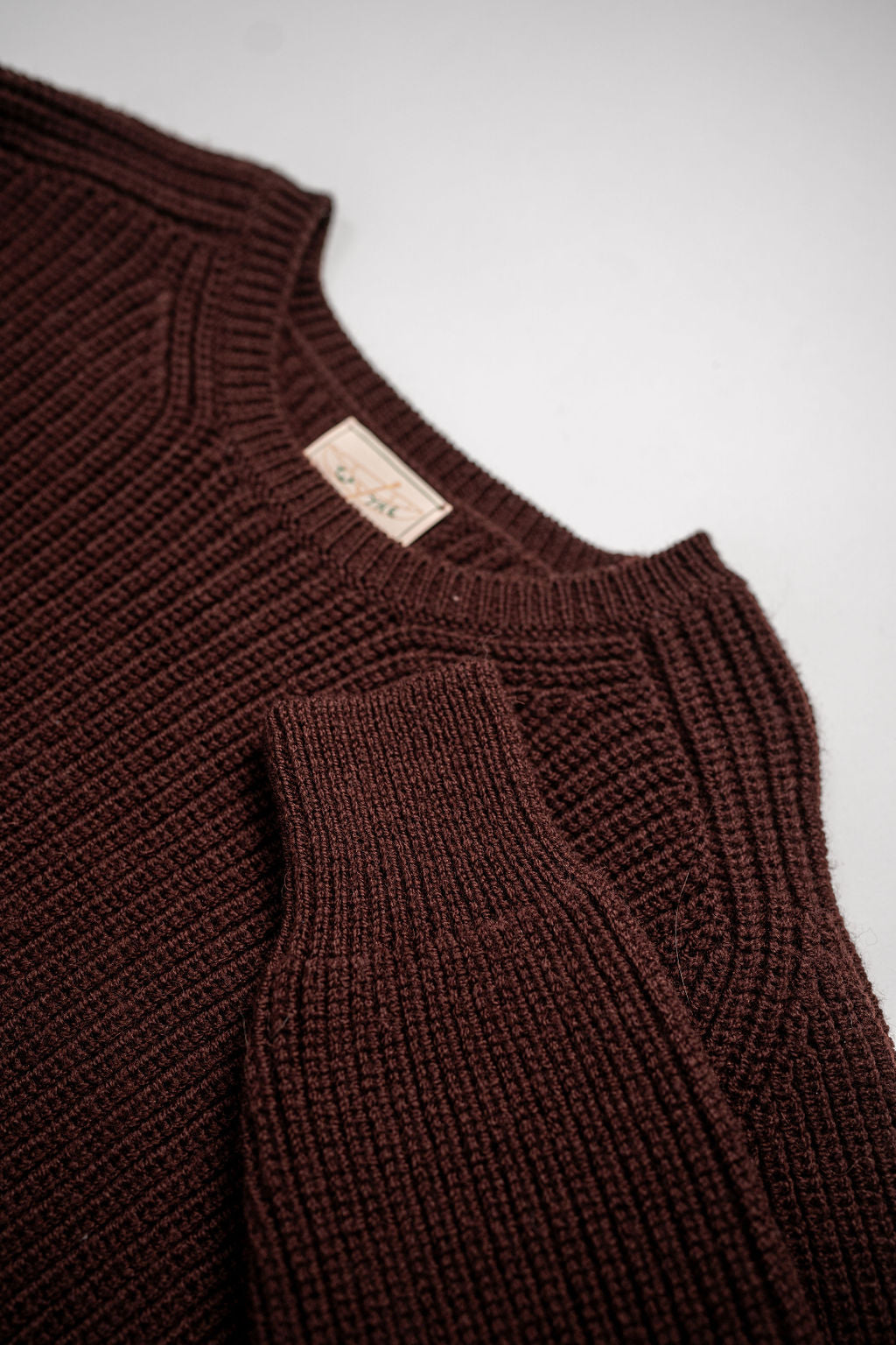 Wythe Highland Shakerknit Crewneck Sweater - Brown