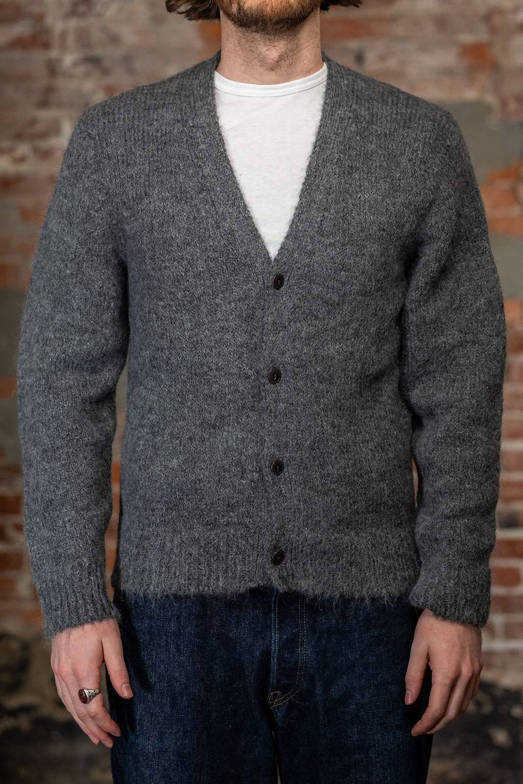 3sixteen Classic Cardigan - Pewter Alpaca